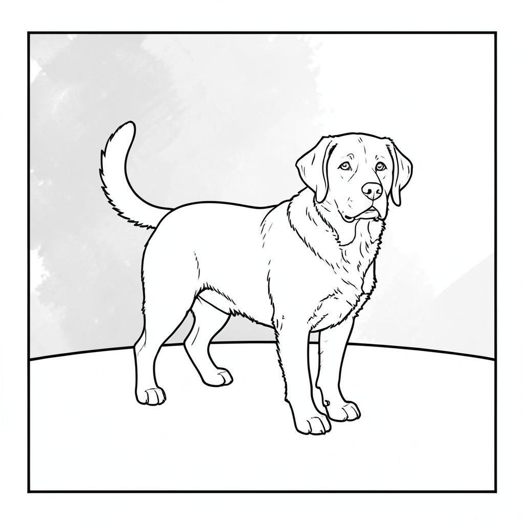 . Tôi sẽ ưu tiên và môi trường để tạo ra một hình ảnh êm dịu, gần như thiền định. Mô tả hình ảnh: Là một khu vực hình chữ nhật rộng lớn bị chi phối bởi một nền duy nhất, hơi góc cạnh. Đó là một nền đơn giản, hơi có kết cấu - hãy tưởng tượng một lớp phủ ấn tượng hơi mờ, hơi mờ nhạt của , gợi ý một bề mặt hồ bơi. Nó không phải là một màu sắc, mà là một tông màu nhẹ nhàng, trầm lặng. Nền được xếp lớp tinh tế, tạo cảm giác chiều sâu mà không gây mất tập trung. Đó là một rất , bị rửa trôi .

Trung tâm trong nền này, là một hình chữ nhật đơn giản, hơi dài - sàn của một phòng thay đồ nhỏ, gọn gàng. Đó là một hình chữ nhật rất cơ bản, rộng khoảng 12 inch và cao 8 inch. Bề mặt nhẵn và hơi phản chiếu, bắt một cách tinh tế. Không có đường nối hoặc cạnh có thể nhìn thấy được.

Một duy nhất, cân đối hoàn hảo, được đặt lệch tâm, hơi hướng về bên phải. được đặt chính giữa trong khung hình. Nó có tư thế hơi thoải mái - một đường cong nhẹ nhàng về phía lưng và đầu hơi hướng về phía trước, hơi nhìn về phía người xem. Đó là một cỡ trung bình - có kích thước gần bằng một con Labrador. Đó là một màu , với kết cấu tinh tế, hơi nhô lên trên bộ lông của nó. Bộ lông đơn giản và hơi gợn sóng, không quá chi tiết. Nó được định vị sao cho đuôi của nó hơi hướng lên trên, tạo ra một đường cong nhẹ nhàng.

Đầu của là vùng màu. Đó là một , phong phú, gần như , với một hoa văn tinh tế, hơi có kết cấu - có lẽ là một gợn sóng rất mờ, gần như không thể nhận thấy trên lông. Đó là một màu duy nhất, tập trung và độ tương phản mạnh.

Hoàn toàn có các yếu tố khác - không đồ nội thất, không cây cối, không nước, không phản chiếu. Chỉ có và bối cảnh. Tông màu và bầu không khí tổng thể: Ảnh này nhằm gợi lên cảm giác tĩnh lặng và yên bình. Bối cảnh đơn giản và chú chó tập trung tạo cảm giác bình tĩnh và thanh thản. Thang độ xám và thiếu màu sắc là chìa khóa để đạt được tâm trạng này.

---

Tôi đã tập trung vào việc tạo ra một hình ảnh rất tối giản, gần như nhiếp ảnh. Tôi đã ưu tiên hình dạng của và môi trường đơn giản để đạt được tính thẩm mỹ được yêu cầu. Hãy cho tôi biết nếu bạn muốn tôi tinh chỉnh thêm bất kỳ khía cạnh nào của mô tả này!, tô màu, nghệ thuật đường nét, nền trắng