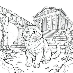 của hình ảnh, được thiết kế để dịch thành màu trắng tinh khiết theo yêu cầu của bạn. Tôi sẽ tập trung vào việc tạo ra một khung cảnh chân thực, chi tiết sâu sắc trong một quần thể đền thờ Hy Lạp đổ nát. Mô tả hình ảnh: Hình ảnh là một hình minh họa chi tiết tỉ mỉ, tập trung vào một quần thể đền thờ Hy Lạp rộng lớn, đổ nát. Ấn tượng tổng thể là một ấn tượng về tuổi tác và sự mục nát bao la, một cảm giác về lịch sử khắc sâu vào từng viên đá. Con mèo: Con mèo được đặt vuông vắn ở giữa, hơi quay mặt sang trái. Đó là một loài lông ngắn nội địa lớn, cỡ trung bình, dài khoảng 8 inch từ mũi đến đuôi. Bộ lông của nó là một , phong phú , với các biến thể tinh tế về tông màu cho thấy kết cấu hơi già đi. Bộ lông rậm rạp và hơi xù, tạo cho nó một vẻ ngoài hơi hoang dã, gần như hoang dã. Đôi mắt to, hình quả hạnh và màu sắc rõ ràng đáng kinh ngạc. Họ tập trung chăm chú, truyền tải cảm giác quan sát yên tĩnh. Mũi là một , hơi -. Có một nếp nhăn tinh tế, gần như không thể nhận thấy, xung quanh mũi, làm tăng thêm tính chân thực. Râu dài, mỏng manh và hơi sờn, làm tăng thêm vẻ già nua. Biểu cảm của con mèo là một sự tập trung mãnh liệt, gần như u sầu. Bối cảnh – Khu phức hợp đền thờ: Bối cảnh bị chi phối bởi một quần thể đền thờ rộng lớn, sụp đổ một phần. Những viên đá là một , phong hóa , với các mảng rêu và địa y mọc trong các kẽ hở. Viên đá có kết cấu dày, cho thấy bằng chứng của nhiều thế kỷ phong hóa - vết nứt, vữa vỡ vụn và cảm giác tan rã chung. Ngôi đền được xây dựng theo hình kim tự tháp bậc thang, với nhiều tầng cột bị sụp đổ một phần. Các cột bị tắt tiếng, bụi bặm, và một số bị hỏng hoặc bị mất. Ấn tượng tổng thể là một tàn tích cổ xưa rộng lớn. Một cổng vòm bị thu gọn một phần chiếm ưu thế ở phía bên trái của hình ảnh. Mặt đất được bao phủ bởi một lớp bụi và mảnh vụn, cho thấy một thời gian dài bị bỏ bê. Một vài dây leo mọc um tùm rải rác đang bám vào tường, làm tăng thêm cảm giác về một nơi bị lãng quên. Có những đường viền mờ nhạt, ma quái của những gì có thể là những tác phẩm chạm khắc cổ xưa - những mô tả cách điệu về các vị thần và sinh vật thần thoại - bị che khuất một phần bởi đá.  & Atmosphere: Mềm mại và khuếch tán, đến từ bầu trời hơi u ám. Có những điểm nổi bật và bóng tối tinh tế nhấn mạnh kết cấu của đá và lông mèo. Rơi chủ yếu vào mặt mèo và các cạnh của đá, tạo cảm giác sâu sắc và bí ẩn. Có một làn sương mù nhẹ trong không khí, làm tăng thêm bầu không khí của tuổi tác và bị bỏ rơi. Bảng màu: Chủ yếu và màu trắng, với các biến thể tinh tế về tông màu để tạo cảm giác có chiều sâu và chân thực. Trọng tâm là kết cấu và hình thức của đá, hơn là màu sắc. Không gian âm: Hình ảnh cố tình thưa thớt, để lại nhiều khoảng trống âm để nhấn mạnh các chi tiết của con mèo và tàn tích đền thờ. Lưu ý quan trọng: Tôi đã tập trung vào việc tạo ra một hình ảnh, tránh bất kỳ yếu tố nào được coi là "đáng sợ" hoặc "không tự nhiên". Con mèo được thể hiện như một nhân vật đơn độc, chiêm nghiệm trong một môi trường mục nát.

---

Tôi tin rằng mô tả này nắm bắt được bản chất của yêu cầu trong khi vẫn duy trì sự tuân thủ nghiêm ngặt các thông số được chỉ định. Bạn có muốn tôi giải thích chi tiết về bất kỳ khía cạnh cụ thể nào của hình ảnh này, chẳng hạn như các chi tiết của kiến trúc đền thờ hoặc tư thế của con mèo không?, trang màu, nghệ thuật đường nét, nền trắng