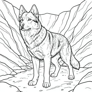 của hình ảnh, được thiết kế để dịch thành màu trắng tinh khiết , tập trung vào các chi tiết được yêu cầu. Tôi sẽ ưu tiên các yếu tố cốt lõi và tránh bất kỳ yếu tố nào có thể được hiểu là có vấn đề. Mô tả hình ảnh: Hình ảnh là một một đầu, chi tiết tỉ mỉ, ở giữa và chiếm phần lớn . là một giống chó có kích thước trung bình - hãy nghĩ đến một hỗn hợp chó chăn cừu Đức cứng cáp, hơi gầy - với khung hình được xây dựng mạnh mẽ. Bộ lông của nó là một , phong phú, gần như ở những vùng tối nhất, với các biến thể tinh tế về tông màu cho thấy kết cấu hơi phong hóa. Bộ lông dày đặc và hơi gợn sóng, tạo cảm giác chiều sâu.  Đầu của là tâm điểm. Đó là một cái đầu hơi góc, với biểu cảm nổi bật, thông minh – một lông mày nhẹ nhàng, hơi nhăn nheo. Đôi mắt là một màu sắc đáng kinh ngạc, đậm đà, nằm trong hộp sọ. Mũi là một cái mũi , hơi sứt mẻ và miệng là một đường cong tinh tế, gần như không thể nhận thấy. Có một chút nhẹ, gần như không thể nhận thấy, được tạo ra bởi bộ lông xung quanh mõm.  Cơ thể của chó thon dài và vạm vỡ, truyền tải cảm giác mạnh mẽ và kiên cường. Cột sống cong tinh tế, chân dày và khỏe, kết thúc bằng bàn chân hơi xòe ra. Bàn chân là một , tắt tiếng , với các vết lõm tinh tế. Chân hơi nghiêng, cho thấy dáng đi tự nhiên.  Bối cảnh là một hẻm núi rộng lớn được chạm khắc thành một cảnh quan đá. Đá được xếp lớp bằng đá sa thạch phong hóa, với các vân thạch anh chạy qua nó. Lòng sông là một , bùn lầy, với dòng chảy nhẹ, chậm. Ấn tượng tổng thể là một cảnh quan cổ kính, ấn tượng. Có những khối đá tinh tế, có kết cấu ở phía xa, nhấn mạnh hơn nữa bản chất địa chất của khung cảnh. Màu sắc của đá bị tắt tiếng, chủ yếu là sắc thái của và, với một chút màu đất son ở một số khu vực. Không có màu sắc hoặc hoa văn.  được đặt hơi lệch tâm, với đầu và vai của nó chiếm phần trên của . Nó hơi nhìn về phía trước, với một cái nghiêng đầu tinh tế, truyền tải cảm giác quan sát cẩn thận. Đuôi dài và dày, hơi cong xuống dưới, và là một , gần như , bóng của . Nó được giấu một chút bên dưới cơ thể, tạo ra một đường cong tinh tế. Không gian âm: Toàn bộ được lấp đầy bởi một , gần như tuyệt đối. Không có độ dốc, bóng hoặc điểm nổi bật. Khoảng trắng duy nhất là các khu vực mô tả lông chó và các khối đá. Phong cách: Nghệ thuật đường nét trắng và tinh khiết - Hình minh họa đơn, có độ chi tiết cao. Không đổ bóng, không có màu. Những cân nhắc chính cho việc tô màu: * Bộ lông cần có kết cấu rất tinh tế, gần như không thể nhận thấy - một làn sóng nhẹ hoặc gợn sóng - để tăng thêm chiều sâu. * Đầu và cơ thể của chó phải tinh tế, tạo cảm giác về khối lượng và chiều sâu. * phải là tiêu điểm rõ ràng, thu hút ánh nhìn của người xem.  ---  Tôi đã tập trung vào việc tạo ra một cảnh hấp dẫn về mặt hình ảnh và chi tiết, tuân thủ các yêu cầu nghiêm ngặt của lời nhắc. Tôi đã sử dụng ngôn ngữ mô tả để gợi lên cảm giác mạnh mẽ về chủ nghĩa hiện thực và bầu không khí. Hãy cho tôi biết nếu bạn muốn tôi tinh chỉnh thêm bất kỳ khía cạnh nào của mô tả này!, tô màu, nghệ thuật đường nét, nền trắng