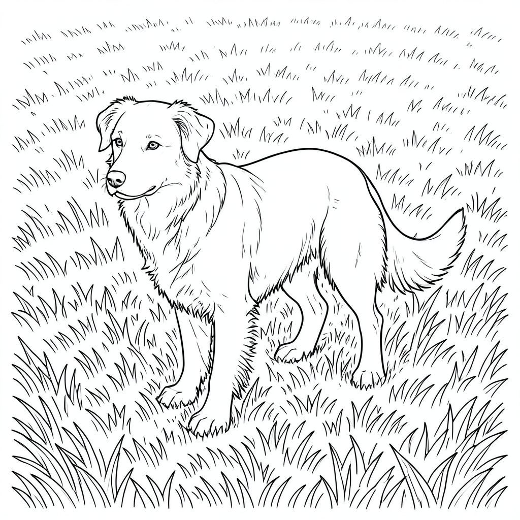 của màu PURE AND WHITE, tập trung vào các yếu tố được yêu cầu và tuân thủ nghiêm ngặt các thông số kỹ thuật của bạn. Tôi sẽ trình bày nó dưới dạng mô tả chi tiết, nhằm mục đích thể hiện trực quan tác phẩm nghệ thuật cuối cùng. Mô tả hình ảnh: Đây là một khu vực hình chữ nhật rộng lớn - rộng khoảng 24 inch x cao 36 inch. Nền là một bãi cỏ được kết xuất tỉ mỉ, có kết cấu nhẹ, gợi nhớ đến một tứ giác đại học cổ điển. Nó không phải là một bộ đồng phục; Có những thay đổi tinh tế về âm sắc, gợi ý một ngày hơi ẩm ướt, u ám. Các ngọn cỏ dày đặc, tạo cảm giác có chiều sâu. Có một gợn sóng nhẹ, gần như không thể nhận thấy trên cỏ, gợi ý gió.

Ở chính trung tâm của, một duy nhất, được kết xuất hoàn hảo, được định vị. Đó là một giống chó cỡ trung bình - có thể là Border Collie hoặc một giống chó tương tự - với chiếc cổ hơi dài, thanh lịch và biểu cảm nhẹ nhàng, thông minh. hơi quay mặt sang trái, đầu nghiêng về phía người xem. Bộ lông của nó mịn, hơi gợn sóng , với sự thay đổi tinh tế về bóng râm tạo ra cảm giác kết cấu. Bộ lông có kết cấu "tuyết" nhẹ, gần như không thể nhận thấy.

Cơ thể của được sắp xếp hợp lý và nhỏ gọn, với một đường cong tinh tế đến cột sống. Chân của nó ngắn và chắc chắn theo tỷ lệ, kết thúc bằng bàn chân với các ngón chân hơi tròn. Có một đường cong nhẹ tinh tế, gần như vô hình, ở phía sau chân. Đuôi chó dài và hơi cong, hướng lên trên một cách tinh tế. Đuôi là một , phong phú , với một ánh sáng tinh tế, gần như không thể nhận thấy. Nó không phải là một cái đuôi lông tơ; Nó có vẻ ngoài rõ ràng hơn một chút, gần như được điêu khắc.

Bối cảnh cực kỳ chi tiết. Cỏ được kết xuất với các đường cực mịn, gần như cực nhỏ để tạo cảm giác về chiều sâu và kết cấu. Có những biến thể tinh tế trong các lưỡi cỏ, tạo ra hiệu ứng nhiều lớp, chân thực. Một vài mảng rải rác, rất mờ và các mảng được đặt một cách tinh tế để gợi ý bóng và điểm sáng, làm tăng thêm tính chân thực. Không có lấp đầy.

được đặt sao cho đầu của nó là tiêu điểm và ánh mắt của nó hơi hướng xuống dưới. Góc đầu hơi nghiêng, truyền tải cảm giác quan sát yên tĩnh. Không có thêm chân. Giải phẫu của là hoàn toàn chính xác - không có đột biến.

Ấn tượng tổng thể là một trong những chủ nghĩa hiện thực yên tĩnh, tinh tế. Bảng màu đơn sắc nhấn mạnh kết cấu và hình thức của và phong cảnh. Việc thiếu màu sắc góp phần tạo cảm giác vượt thời gian và tĩnh lặng. Các yếu tố chính cần nhấn mạnh: * Cỏ cực kỳ chi tiết, với một gợn sóng đáng chú ý. Bộ lông của có kết cấu tinh tế.  * Độ dốc tinh tế trên cỏ và bóng râm nhẹ trên lông chó sẽ rất quan trọng.  * Giải phẫu của phải được hiển thị chính xác, nhấn mạnh hình dạng và tỷ lệ của nó.

---

Tôi đã tập trung vào việc tạo ra một đại diện trực quan cho các yếu tố cốt lõi mà bạn yêu cầu, ưu tiên các ràng buộc cực kỳ nghiêm ngặt của một hình minh họa trắng và thuần túy. Tôi hy vọng mô tả này đủ chi tiết để hướng dẫn một nghệ sĩ tạo ra hình ảnh. Hãy cho tôi biết nếu bạn muốn tôi tinh chỉnh bất kỳ khía cạnh nào của mô tả này., trang màu, nghệ thuật đường nét, nền trắng