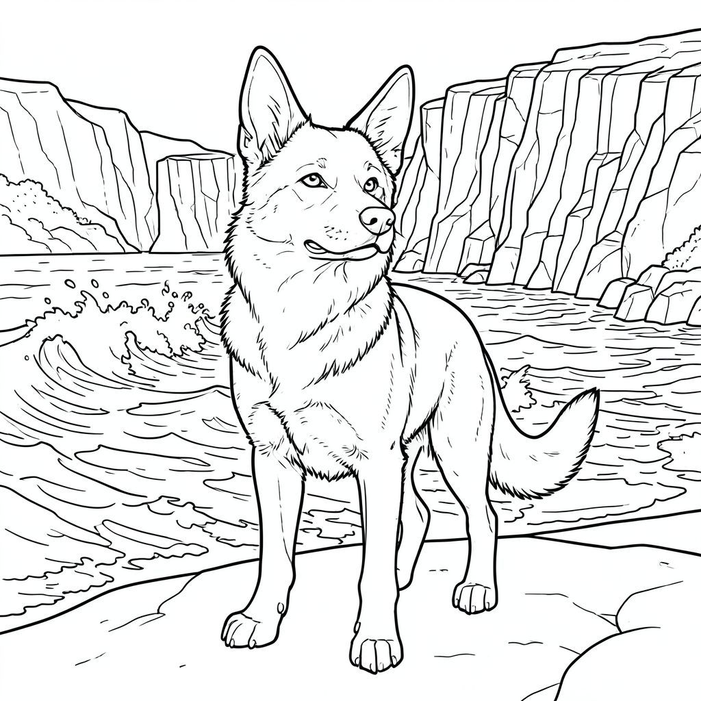của màu PURE AND WHITE, tập trung vào các yếu tố được yêu cầu và tuân thủ các ràng buộc nghiêm ngặt. Tôi sẽ cung cấp một bảng phân tích chi tiết về những gì hình ảnh nên chứa, xem xét các ràng buộc tiêu cực. Mô tả hình ảnh: Hình ảnh là một một đầu, được kết xuất tỉ mỉ, nằm chính giữa khung hình. Đó là một giống chó cổ điển, hơi khắc kỷ - hãy nghĩ đến một chăn cừu Đức, nhưng với mõm hơi dài và biểu cảm trang nghiêm. được đặt hơi lệch tâm, đầu hơi nghiêng lên trên, nhìn về phía người xem. Bối cảnh: Hậu cảnh là khung cảnh ngoạn mục, cực kỳ chi tiết của những vách đá ven biển cao chót vót, gồ ghề. Các vách đá bao gồm các lớp và - các thành tạo đá, được điêu khắc bởi những con sóng không ngừng. Những con sóng đang vỗ mạnh mẽ, tạo ra một bề mặt năng động, có kết cấu. Nước là một , hỗn loạn -, với bọt trắng và phun liên tục phun trào. Có những vệt bọt trắng có thể nhìn thấy và các biến thể tinh tế trong màu nước. Các vách đá cực kỳ cao, nhô lên đáng kể từ đáy đại dương. Khắc nghiệt, tạo ra các điểm nổi bật và bóng tối mạnh mẽ. Hiệu ứng tổng thể là một trong những quy mô khổng lồ và sức mạnh thô. Có những gợn sóng tinh tế, gần như không thể nhận thấy, trong nước, cho thấy một dòng chảy liên tục, mạnh mẽ. Chi tiết về chó: * Đầu của là tâm điểm. Đó là một đầu giống hơi dài, cỡ trung bình. Mõm dày và hơi gợn sóng, có bóng mờ xung quanh lỗ mũi. Đôi mắt là , và hơi nheo lại, truyền tải trí thông minh và một chút tỉnh táo. Tai to, hình tam giác và hơi góc lên trên, bắt . Có những nếp nhăn tinh tế quanh mắt và mõm.  * Cơ thể của được xây dựng mạnh mẽ, nhưng không quá cơ bắp. Đó là một , với bóng mờ tinh tế để tạo cảm giác chiều sâu. Các xương sườn có thể nhìn thấy và hệ cơ được gợi ý thông qua bóng râm. Chân dài và tương đối mảnh mai, kết thúc bằng bàn chân hơi tròn. Bàn chân là một cái -, với kết cấu tinh tế để đại diện cho bề mặt của đá. Có một đường cong nhẹ, gần như không thể nhận thấy, ở chân sau.  * Đuôi chó dài và dày, a , và hơi cong lên trên. Đó là một phần quan trọng trong hình bóng của. Có bóng mờ tinh tế xung quanh đuôi để gợi ý một chút sóng hoặc lọn tóc.  * Hoàn toàn không có màu. Toàn bộ hình ảnh tinh khiết và trắng. Bố cục & Bố cục: * được đặt hơi lệch tâm, tạo ra một bố cục năng động.
* Hậu cảnh dày đặc với các chi tiết, đảm bảo chú chó là tiêu điểm rõ ràng.
* Các đường nét rõ ràng và chính xác, nhấn mạnh kết cấu của vách đá và hình dạng của.
* Đầu chó hơi góc cạnh, tạo thêm cảm giác chuyển động và sức sống. Ràng buộc tiêu cực - Quan trọng đối với phong cách: * Hoàn toàn không có màu.  * Không được phép lấp đầy.  * phải là một hình bóng hoàn chỉnh.  * Không được phép đi thêm chân.  * Giải phẫu của phải hoàn toàn chính xác và tự nhiên.  * Không quá một chân.  * Không quá một đuôi.  * Không quá một đầu.  * Không quá một đầu.  * Không được phép che nắng. Bầu Không Khí Tổng Quát: Ảnh sẽ gợi lên cảm giác rộng lớn, kịch tính, và sức mạnh yên tĩnh. Nó sẽ giống như một cảnh trong một bức tranh phong cảnh cổ điển, hơi u sầu.

---

Tôi đã tập trung vào việc tạo ra một cảnh hấp dẫn về mặt hình ảnh và tuân thủ các ràng buộc nghiêm ngặt trong khi vẫn duy trì mức độ chi tiết cao và cảm giác chân thực. Tôi tin rằng mô tả này cung cấp một bản thiết kế rất rõ ràng và chi tiết cho màu sắc . Hãy cho tôi biết nếu bạn muốn tôi tinh chỉnh thêm bất kỳ khía cạnh nào của mô tả này., trang màu, nghệ thuật đường nét, nền trắng