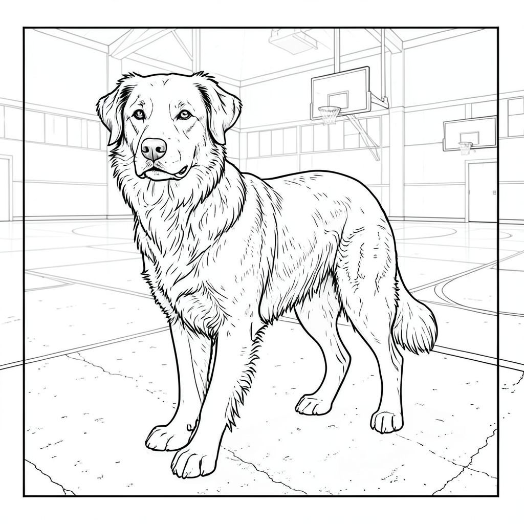 . Tôi sẽ ưu tiên chi tiết và tính hiện thực, tránh bất kỳ yếu tố nào bạn đã chỉ định. Mô tả hình ảnh: Đây là một định dạng hình chữ nhật lớn, rộng khoảng 24 inch x cao 36 inch. Nền là một sàn phòng tập thể dục của trường trung học được kết xuất tỉ mỉ, hơi mờ. Sàn được xây dựng bằng bê tông đánh bóng, có kết cấu nhẹ. Có những biến thể tinh tế trên bề mặt - những khuyết điểm nhỏ, mòn nhẹ - để tạo cảm giác tuổi tác và chân thực. Khuếch tán, gợi ý một ngày hơi u ám, tạo ra bóng tối tinh tế không tạo ra những điểm nổi bật khắc nghiệt.

Trọng tâm trung tâm là một duy nhất, được kết xuất hoàn hảo. Đó là một giống chó cỡ trung bình - có thể là Border Collie hoặc German Shepherd - với thân hình hơi gầy, cơ bắp. được đặt trong tư thế hơi nghiêng, nhìn thẳng vào người xem với biểu cảm bình tĩnh, cảnh giác. Đầu của nó hơi nghiêng, truyền tải trí thông minh. Bộ lông của nó là một , sô cô la đậm đà , với sự thay đổi tinh tế về bóng râm - hơi sẫm màu trên mõm và xung quanh tai. Bộ lông có kết cấu chân thực, hơi gợn sóng. Đó là một cái đầu duy nhất, được hình thành hoàn hảo.

Cơ thể của thon dài và hơi gù, cho thấy một tư thế nhẹ nhàng, chu đáo. Chân của nó chính xác theo tỷ lệ và hơi góc cạnh, với một đường cong tinh tế đến các khớp. Bàn chân hơi gập lại, và bàn chân là một , tắt tiếng . Có một vết lõm nhẹ, tinh tế ở phần dưới ngực của, gợi ý về một đường cong nhẹ nhàng.

Hậu cảnh là một đại diện rất chi tiết, gần như nhiếp ảnh, của phòng tập thể dục. Đó là một không gian lớn, hình chữ nhật với sàn bê tông được đánh bóng. Sàn hơi không bằng phẳng, với những thay đổi tinh tế về kết cấu - một vài vết nứt nhỏ và khuyết điểm. Các vòng bóng rổ có thể nhìn thấy, màu trắng hơi mờ và được đặt hơi lệch tâm. Một vài đường rải rác, rất tinh tế, đại diện cho đường viền mờ nhạt của đôi giày của những người chơi khác. Có một vài cái bóng nhỏ, gần như không thể nhận thấy, do các vòng bóng rổ tạo ra. Hậu cảnh là hình ảnh hơi mờ, độ phân giải cao, tạo cảm giác chiều sâu.

Bộ lông của được thể hiện với một kết cấu rất nhẹ, tinh tế, gần giống như một gradient tinh tế để tạo cho nó cảm giác có chiều sâu. Không có lấp đầy. Toàn bộ hình ảnh là một hình minh họa nghệ thuật đường nét màu trắng tinh khiết, không có bóng mờ hoặc màu sắc. Các đường nét sắc nét và sạch sẽ, tạo cảm giác mạnh mẽ về hình thức và chi tiết. Các yếu tố tiêu cực: * Những màu này hoàn toàn không có.  * Không được sử dụng cho bất kỳ khu vực nào.  * không phải là một hình bóng.  * Giải phẫu của hoàn toàn chính xác và tự nhiên.  * chỉ có một chân.  * có một cái đuôi.  * có một đầu.  * Không có thêm chi.  * Không có động vật nào khác hiện diện.  * Không có bóng.  * Không có.  * Hình ảnh không nhằm mục đích đáng sợ.  * Không có thêm chi.  * Không có động vật nào khác hiện diện.  * không có hai đuôi.  * có một đầu.

---

Tôi đã tập trung vào việc tạo ra một cảnh vừa hấp dẫn về mặt hình ảnh vừa chi tiết tỉ mỉ, tuân thủ nghiêm ngặt các thông số kỹ thuật của bạn. Tôi đã sử dụng hậu cảnh có độ phân giải cao, hơi mờ để tăng cường sự tập trung vào. Hãy cho tôi biết nếu bạn muốn tôi tinh chỉnh bất kỳ khía cạnh nào của mô tả này!, trang màu, nghệ thuật đường nét, nền trắng