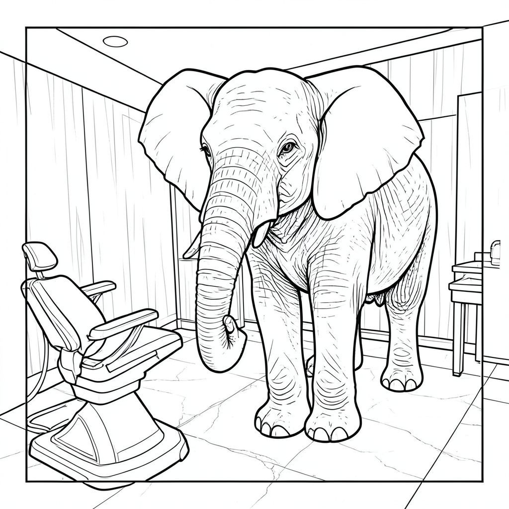của một màu trắng tinh khiết có một con voi duy nhất, chi tiết tỉ mỉ và tuân thủ các thông số kỹ thuật của bạn. Tôi sẽ tập trung vào việc tạo ra cảm giác chiều sâu và chủ nghĩa hiện thực thông qua đường nét và đổ bóng tinh tế. Mô tả hình ảnh: Là một hình chữ nhật lớn, hơi nghiêng, rộng khoảng 24 inch và cao 36 inch. Nền là một , hơi có kết cấu, - gần như - gợi ý một sàn phòng khám nha khoa cao cấp, bóng bẩy. Có những biến thể tinh tế, gần như không thể nhận thấy, để mang lại cảm giác tuổi tác và mài mòn. Con voi: Con voi được đặt hơi lệch tâm, chính giữa ở một phần ba trên của . Đó là một con đực trưởng thành, cao khoảng 6 feet ở vai. Da của nó có màu trắng gần như ngà, với những thay đổi tinh tế về tông màu bắt chước sự lão hóa tự nhiên. Kết cấu cực kỳ chi tiết - các nếp nhăn và các mảng da nhỏ được hiển thị với độ dốc nhẹ, tạo cảm giác có chiều sâu. Đôi mắt là một , thông minh, hơi bóng để gợi ý một chút tuổi tác và một sự u sầu nhẹ nhàng. Mũi hơi lõm, có những nếp nhăn tinh tế xung quanh mép. Miệng hơi há ra, để lộ một chút lưỡi. Tai voi lớn và hơi cong, với một gợn sóng tinh tế, gần như không thể nhận thấy, trên bề mặt. Thân cây dày và hơi cong, với một đường cong tinh tế, gần như không thể nhận thấy, hướng xuống gốc. Nền – Nội thất rất chi tiết: Hậu cảnh là nội thất được xây dựng tỉ mỉ của một phòng khám nha khoa hiện đại. Đó là một góc nhìn hơi cao, hơi nghiêng, nhìn xuống con voi. Các yếu tố chính là: * Sàn nhà được đánh bóng, bằng đá - một lớp hoàn thiện rất tinh tế, gần như mờ. Có những biến thể tinh tế trên bề mặt đá, tạo cảm giác kết cấu.  * Các bức tường là một , hơi ấm, với các đường thẳng đứng tinh tế - có thể là một hoa văn nhẹ hoặc một vân gỗ rất mờ, gần như vô hình - để gợi ý một thiết kế hiện đại, tối giản. Có một vài khu vực nhỏ, lõm trên tường, đại diện cho sự phản chiếu từ các bề mặt.  * Một chiếc ghế nha khoa lớn, bằng thép không gỉ chiếm ưu thế ở phía bên trái của khung. Nó hơi nghiêng, với lớp hoàn thiện mạ crôm đánh bóng. Một kính hiển vi nha khoa nhỏ, cao cấp được đặt ở phía bên phải, với một điểm nổi bật mờ, gần như không nhìn thấy trên ống kính. Một số dụng cụ nha khoa khác - một cốc hút nhỏ, một cái cuốc nha khoa và một khay kim loại nhỏ, được đánh bóng - được đặt một cách tinh tế xung quanh ghế. Thiết bị được hiển thị với độ chi tiết cực cao, bao gồm các đường cong tinh tế của kim loại, phản chiếu trên bề mặt và những khuyết điểm nhỏ làm tăng thêm tính chân thực.  * Có một nguồn duy nhất, mềm, khuếch tán đến từ bên trái, tạo ra những điểm nổi bật và bóng tối tinh tế trên da voi và sàn đá. Nó không phải là một sự khắc nghiệt, trực tiếp; Đó là một ánh sáng nhẹ nhàng, ấm áp.  * Một tấm thảm nhỏ, có thể nhìn thấy dưới chân voi, làm tăng thêm cảm giác về quy mô và chủ nghĩa hiện thực. Có một vài hạt bụi tinh tế, gần như vô hình, trôi nổi trong không khí. Bảng màu: Toàn bộ hình ảnh sẽ được hiển thị trong các sắc thái của , với các biến thể rất tinh tế về tông màu để tạo chiều sâu và tính chân thực. Da voi sẽ là màu chủ đạo, với các biến thể về tông màu bắt chước sự lão hóa tự nhiên. Sàn đá sẽ rất . Các bức tường nền sẽ là một với các biến thể tinh tế. Sẽ là một mềm mại, ấm áp. Bầu không khí tổng thể: Bầu không khí tổng thể là một trong những chi tiết yên tĩnh, trang trọng và tỉ mỉ. Đó là một khung cảnh vừa lâm sàng vừa hùng vĩ một cách kỳ lạ. Trọng tâm hoàn toàn là con voi, nhấn mạnh sự hiện diện của nó và môi trường được xây dựng cẩn thận xung quanh nó.

---

Tôi đã tập trung vào việc tạo ra chiều sâu của chi tiết phù hợp với một hình minh họa nghệ thuật giả tưởng chất lượng cao. Tôi đã ưu tiên chủ nghĩa hiện thực về kết cấu, và những khiếm khuyết tinh tế của thế giới thực. Hãy cho tôi biết nếu bạn muốn tôi tinh chỉnh bất kỳ khía cạnh nào của mô tả này hoặc tạo ra một biến thể cụ thể!, trang màu, nghệ thuật đường nét, nền trắng