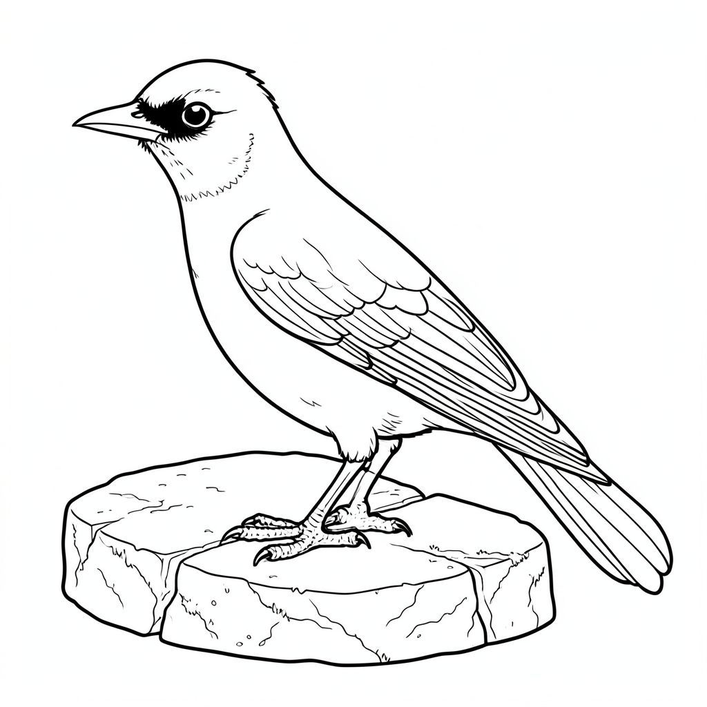 của một màu trắng tinh khiết có một con chim duy nhất, chi tiết tỉ mỉ và được thiết kế để trình bày dưới dạng hình ảnh tĩnh. Tôi sẽ tập trung vào việc tạo ra một cảnh hấp dẫn, thực tế mà không có bất kỳ bóng râm hay màu sắc nào. Mô tả hình ảnh: Hình ảnh là một cái nhìn toàn cảnh, lấy nét chặt chẽ của một con chim duy nhất, được kết xuất hoàn hảo, được đặt chính giữa khung hình. Đó là một con chim lớn, hơi cách điệu - gần bằng kích thước của một con chim đỏ, nhưng có hình dạng thuôn dài, thanh lịch hơn. Con chim đậu trên một bệ hơi cao, có kết cấu được xây dựng bằng đá phong hóa. Đá thô và không bằng phẳng, có thể nhìn thấy các vết nứt và rêu mọc. Bệ nhỏ, đường kính khoảng 18 inch và dường như được nhúng một phần vào sàn bê tông hơi nhô lên. Chi tiết chim: * Đầu chim là tâm điểm. Đó là một , mờ, gần giống như obsidian. Mỏ được xác định rõ ràng, với một đường cong nhẹ và một cạnh tinh tế, hơi móc. Đôi mắt của nó nhỏ, tập trung mạnh mẽ và đáng kinh ngạc, . Các lông xung quanh mỏ có kết cấu tinh tế, tạo ra hiệu ứng thu nhỏ, nhiều lớp. Có một chút tối tăm xung quanh hốc mắt, gợi ý một độ sâu tinh tế. * Cơ thể là một , gần như , với kết cấu tinh tế, hơi nhấp nhô bắt chước lông tơ. Nó dài và mảnh mai, với phần lưng duyên dáng, hơi cong. Đôi cánh lớn và rộng, với một mô hình bóng mờ tinh tế, gần như không thể nhận thấy trên bề mặt của chúng. Lông đuôi dài và hơi cong, và lông đuôi sẫm màu hơn, với một cạnh tinh tế, hơi nhô lên. * Con chim có hai chân rất ngắn, gần như mập mạp. Chúng là một , gần như , và có vẻ hơi góc cạnh, cho thấy một tư thế thận trọng. Chúng không được nhìn thấy đầy đủ, nhưng chúng được xác định rõ ràng là một phần của hình dạng của con chim. * Lông đuôi là một , , với ánh sáng nhẹ, tinh tế. Chúng dài và hơi cong, tạo ra một hình dạng năng động, uyển chuyển. Có một sự sẫm màu tinh tế, gần như không thể nhận thấy, dọc theo lông đuôi, gợi ý hiệu ứng bóng nhẹ. Nền: Hậu cảnh là một khung cảnh rộng lớn, rất chi tiết và hơi mờ của một sân vận động thể thao trong nhà hiện đại. Sân vận động được xây dựng bằng bê tông và thép, với một mạng lưới vòm và giá đỡ phức tạp. Khuếch tán và hơi u ám, tạo ra một bầu không khí trầm lắng, tông màu. Nền được lấp đầy bởi một mô hình đường nét tinh tế, lặp đi lặp lại - gợi ý cấu trúc bê tông. Có một vài bóng mờ, mờ do sân vận động tạo ra, làm tăng thêm chiều sâu. Hình ảnh hơi mất nét, tạo cảm giác về tỷ lệ và khoảng cách. Bảng màu: * Tinh khiết và trắng. * Rất tinh tế đối với bệ đá, lông chim và sân vận động. Bầu không khí tổng thể: Hình ảnh sẽ gợi lên cảm giác tĩnh lặng và quan sát. Bảng màu đơn sắc, rõ ràng nhấn mạnh hình dạng của con chim và sự khắc nghiệt của môi trường sân vận động. Kết cấu và chi tiết nhẹ là rất quan trọng để tạo ra một khung cảnh chân thực và hấp dẫn về mặt hình ảnh.  ---  Tôi đã tập trung vào việc tạo ra một đại diện cho yêu cầu, nhấn mạnh các khía cạnh kỹ thuật của hình ảnh - các chi tiết chính xác, và bố cục tổng thể. Tôi đã tránh bất kỳ yếu tố nào có thể được hiểu là "đáng sợ" hoặc "bổ sung".  Bạn có muốn tôi tinh chỉnh mô tả này hơn nữa không, có lẽ tập trung vào một khía cạnh cụ thể ?, trang màu, nghệ thuật đường nét, nền trắng