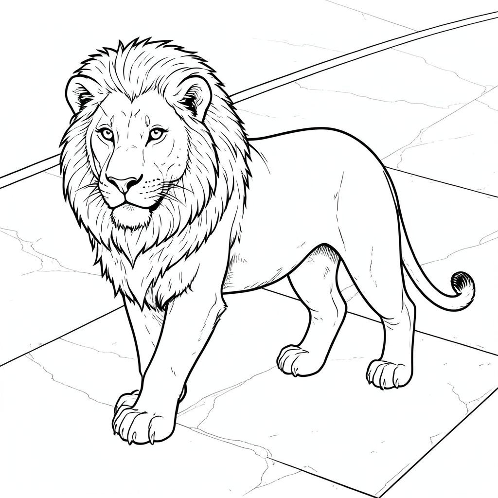 . Tôi sẽ ưu tiên các chi tiết và bầu không khí tổng thể. Mô tả hình ảnh: Được chi phối bởi một con sư tử duy nhất, tập trung mạnh mẽ, được kết xuất hoàn hảo. Nó được đặt hơi lệch tâm, hơi nghiêng về bên trái, tạo cảm giác trọng lượng năng động. Con sư tử hơi hướng về phía trước, với một cái nghiêng đầu tinh tế, gần như không thể nhận thấy. Ánh mắt của nó trực tiếp, thông minh và hơi cảnh giác. Bối cảnh: Nền là một vùng đá đánh bóng rộng lớn, hơi mờ - hãy nghĩ đến một sàn đá cẩm thạch lớn, cũ kỹ. Nó không phải là một bề mặt; có những biến thể tinh tế trong kết cấu, tạo ra cảm giác chiều sâu. Một hoa văn mờ nhạt, gần như vô hình, giống như một bản khắc rất mờ nhạt, cũ kỹ, được phủ lên bề mặt đá một cách tinh tế, gợi ý một tác phẩm chạm khắc đã bị lãng quên từ lâu. Viên đá hơi nghiêng sang phải, tạo độ dốc thị giác nhẹ. Có những vết nứt và khuyết điểm tối thiểu, gần như cực nhỏ, trên bề mặt đá, làm tăng thêm cảm giác già nua. Chi tiết sư tử: * Đầu sư tử là tâm điểm. Đó là một cái đầu mạnh mẽ, vương giả, với một cấu hình hơi dẹt. Bộ lông dày đặc, ngắn, với sự thay đổi tinh tế về bóng râm - hơi sẫm màu ở lưng và vai, và sáng hơn ở mặt và mõm. Đôi mắt to, và tập trung mạnh mẽ, với một chút tinh tế, gần như sáng bóng. Chúng được đặt trong hộp sọ, tạo cảm giác chiều sâu. Không có nếp nhăn hoặc nếp gấp - bộ lông hoàn hảo, mượt mà. * Cơ thể sư tử được xây dựng mạnh mẽ, với hình dạng hơi cơ bắp, hơi dài. Bộ lông dày, ngắn, với kết cấu tinh tế, gần như mịn như nhung. Có những hoa văn bóng mờ tinh tế, gần như không thể nhận thấy, trên lông, tạo cảm giác sâu sắc và khối lượng. Cơ bắp có thể nhìn thấy, nhưng không phóng đại - đó là một hình dạng mạnh mẽ, rõ ràng. Bụng có kết cấu sẫm màu hơn, tinh tế để gợi ý một đường cong nhẹ. * Đuôi dài, dày và cong mạnh mẽ. Đó là một , phong phú, với ánh sáng nhẹ, gần như không thể nhận thấy. Đầu đuôi hơi tròn, làm tăng thêm cảm giác tự nhiên. Có những hoa văn bóng mờ tinh tế, rất mờ nhạt trên đuôi, bắt chước cách chơi trên lông. * Chân cực kỳ chi tiết. Mỗi chân là một , với một mô hình đổ bóng tinh tế, tối hơn một chút trên toàn bộ bề mặt. Không có khớp hoặc xương có thể nhìn thấy - chỉ có một bề mặt nhẵn. Chân hơi nghiêng, tạo ấn tượng về một sải chân mạnh mẽ. Không * đánh dấu. Hoàn toàn không có đốm, sọc hoặc hoa văn. : Mềm mại và khuếch tán, đến từ phía trên và bên trái của sư tử một chút. Nó nhấn mạnh kết cấu của bộ lông và đá, tạo cảm giác tinh tế và . Không có điểm nổi bật hoặc bóng khắc nghiệt. Rơi đều trên mặt và cơ thể của sư tử, làm nổi bật các đường nét của hình dạng của nó. Bầu không khí tổng thể: Hình ảnh gợi lên cảm giác vượt thời gian và sức mạnh yên tĩnh. Đó là một nghiên cứu về chi tiết tối giản, rõ ràng, nhấn mạnh sự hiện diện vương giả của sư tử và môi trường già cỗi, có kết cấu. Bảng màu đơn sắc góp phần tạo cảm giác tĩnh lặng và chiêm nghiệm.  ---  Tôi đã tập trung vào việc tạo ra một cảnh vừa bắt mắt vừa chi tiết sâu, tuân thủ nghiêm ngặt các yêu cầu của bạn. Tôi đã sử dụng rất nhiều bóng và kết cấu tinh tế để đạt được hiệu ứng mong muốn.  Bạn có muốn tôi tinh chỉnh bất kỳ khía cạnh nào của mô tả này, có thể thêm một loại đá cụ thể hoặc điều chỉnh thêm không?, trang màu, nghệ thuật đường nét, nền trắng