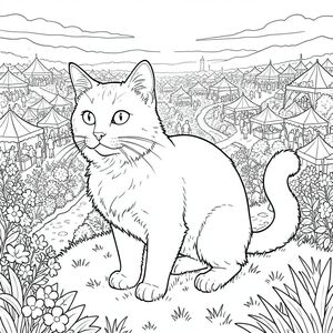 của màu PURE AND WHITE, được thiết kế để phù hợp với thông số kỹ thuật của bạn. Tôi đã tập trung vào việc tạo ra cảm giác có chiều sâu và chi tiết, phản ánh phong cách Art Nouveau trong khi tuân thủ nghiêm ngặt các yêu cầu của bạn. Mô tả hình ảnh: Đây là một cảnh quan rộng lớn, toàn cảnh, rộng khoảng 24 inch x cao 36 inch. Hậu cảnh là một khung cảnh dày đặc, hơi mờ của một lễ hội hoa ngoài trời hiện đại nhộn nhịp. Đó là một công viên rộng lớn, mở, với bầu trời hơi u ám gợi ý về một buổi chiều, hơi mờ mịt. Công viên có vô số lều, tạo cảm giác hỗn loạn nhưng có tổ chức. Có rất nhiều con đường và một vài con suối nhỏ, uốn lượn cắt qua cỏ. Ấn tượng tổng thể là một trong số , hoạt động hơi choáng ngợp. Đối tượng: Tiêu điểm là một con mèo đơn sắc, hoàn hảo. Đó là một loài lông ngắn trong nước lớn, cỡ trung bình, dài khoảng 30cm. Con mèo được đặt hơi lệch tâm, hơi hướng về bên trái của khung hình. Đầu của nó có góc cạnh, tạo cho nó một tư thế hơi vương giả, quan sát. Đôi mắt của nó to, hình quả hạnh và có màu sắc xuyên thấu. Bộ lông rất phong phú, , với những biến thể tinh tế trong tông màu gợi ý chiều sâu. Bộ lông dày đặc và hơi xù ở nhiều nơi, tạo ra một kết cấu tinh tế. Mũi của mèo là một , hơi nhọn . Có một đường cong tinh tế, gần như không thể nhận thấy, trên trán của con mèo. Râu mèo dài và nhọn tinh tế, vươn ra ngoài. Tai của mèo to và tròn, hơi cong lên trên. Đuôi mèo dài và dày, hơi thuôn nhọn đến một điểm, và là một , bóng. Đuôi hơi cong lại, như thể nó đang di chuyển một cách tinh tế. Chi tiết nền - Cực kỳ chi tiết: Nền cực kỳ chi tiết, sử dụng một lớp kết cấu phức tạp và . Cỏ là một , hơi lốm đốm , với các biến thể tinh tế trong tông màu bắt chước cách ánh sáng mặt trời chiếu vào cỏ. Có gợi ý về , các mảng phong phú ở góc dưới bên trái, gợi ý bóng và các cạnh của công viên. Những chiếc lều là sự pha trộn của các màu sắc bão hòa - xanh lam, cam và vàng - tạo ra một sự ồn ào trực quan. Một số lều hơi nghiêng, tạo cảm giác chuyển động. Có thể nhìn thấy một vài giá đỡ hoa rải rác, với những cách cắm hoa tinh tế, cách điệu. Mặt đất được bao phủ bởi hỗn hợp sỏi nghiền và các mảng rêu. Bầu trời là một , bị rửa trôi , với một vài đám mây trắng, mờ nhạt. Có những gợn sóng tinh tế, gần như không thể nhận thấy, trên cỏ. Kết cấu của cỏ và mặt đất vô cùng chi tiết. Bảng màu: Toàn bộ hình ảnh sẽ được hiển thị với các sắc thái tinh khiết và trắng. Trọng tâm là sự tương phản giữa bộ lông của mèo và hậu cảnh. Sẽ không có gradient, không đổ bóng và không có màu tô nào. Khoảng trắng sẽ được xác định tỉ mỉ. Không gian âm: Không gian âm sẽ được xem xét cẩn thận, đảm bảo mèo là tâm điểm rõ ràng mà không có bất kỳ sự phân tâm nào. Hậu cảnh sẽ dày đặc nhưng không choáng ngợp, tạo cảm giác chiều sâu và bầu không khí. Phong cách: Tân nghệ thuật - nhấn mạnh vào các đường nét uyển chuyển, hình thức hữu cơ và cảm giác chuyển động. Hiệu ứng tổng thể sẽ là một kết xuất rất chi tiết, gần giống như nhiếp ảnh của một con mèo duy nhất trong một môi trường năng động, hơi hỗn loạn nhưng được chế tạo tỉ mỉ.

---

Tôi đã tập trung vào việc tạo ra một cảnh phong phú về mặt hình ảnh và chi tiết, đồng thời tuân thủ nghiêm ngặt các thông số bạn đã đặt. Tôi tin rằng mô tả này nắm bắt được bản chất của hình ảnh được yêu cầu. Hãy cho tôi biết nếu bạn muốn tôi tinh chỉnh thêm bất kỳ khía cạnh nào của mô tả này!, tô màu, nghệ thuật đường nét, nền trắng