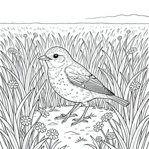 của màu PURE AND WHITE, tập trung vào các yếu tố cốt lõi và hướng đến kết xuất chân thực, chi tiết cao của một con chim. Tôi sẽ ưu tiên các chi tiết hình ảnh và bầu không khí tổng thể.  Sự miêu tả: Đó là một khung cảnh toàn cảnh của đồng cỏ thảo nguyên, trải dài đến một đường chân trời mờ mịt, xa xăm. Cỏ là một biển dày, nhấp nhô của những lưỡi dao cao, vẫy vẫy - sự pha trộn của và, tạo ra một vẻ ngoài có kết cấu, gần như lỏng. Mềm và khuếch tán, gợi ý vào cuối buổi chiều hoặc sáng sớm. Có một làn sương mù nhẹ ở phía xa, làm dịu phong cảnh. Con chim : Con chim được đặt hơi lệch tâm, hơi hướng về bên trái của khung hình. Đó là một con chim xanh, nhỏ, dài khoảng 6 inch. Bộ lông của nó là một mô hình phức tạp ở lưng và cánh, chuyển sang màu nhạt hơn, gần như màu sắc trên ngực. Cổ họng có màu trắng kem, với một dải tinh tế, hơi sẫm hơn xung quanh gốc mỏ. Những chiếc lông vũ được kết xuất tỉ mỉ, với những thay đổi tinh tế về kết cấu và ánh sáng. Mỏ ngắn và hơi cong, a , đánh bóng . Mắt là một sự giật mình, , . Có những dấu hiệu tinh tế, tinh tế - những chấm nhỏ, không đều - nằm rải rác trên lông ngực, tạo cho nó một vẻ ngoài hơi xù. Chân mảnh mai và , gần như , với các ngón chân sắc nhọn, rõ ràng. Tư thế của chim được thả lỏng, đôi cánh hơi dang rộng, truyền tải cảm giác di chuyển dễ dàng. Bối cảnh - Đồng cỏ thảo nguyên có độ chi tiết cao: Hậu cảnh bị chi phối bởi bãi cỏ cao gợn sóng rộng lớn. Các lưỡi cỏ cực kỳ chi tiết - mỗi sợi riêng lẻ được kết xuất với kết cấu tinh tế, dạng hạt. Chúng được sắp xếp theo một mô hình bừa bãi, nhưng có tổ chức, tạo cảm giác có chiều sâu. Cỏ chủ yếu là một cái câm, -, với gợi ý về và nơi mặt trời chiếu vào nó. Một vài mảng hoa dại - nhỏ và hoa cúc - nằm rải rác khắp cỏ, tạo thêm màu sắc nổi bật. Mặt đất hơi không bằng phẳng, với sự thay đổi tinh tế về màu sắc và kết cấu, tạo ra một bề mặt tự nhiên, hơi gồ ghề. Có một vài mảng đất nhỏ, khô, và những chiếc lá rụng rải rác. Đường chân trời mờ, chỉ là một gợi ý của một . Ấn tượng tổng thể là một không gian rộng lớn, mở.  & Khí quyển: Nguồn được đặt hơi bên trái của con chim, tạo ra ánh sáng dịu nhẹ, khuếch tán qua cảnh. Có những điểm nổi bật và bóng tối tinh tế, nhấn mạnh hình dạng ba chiều của con chim và kết cấu của cỏ. Bầu không khí tổng thể là một trong những sự thanh bình yên tĩnh và vẻ đẹp tự nhiên. Không đổ bóng: Toàn bộ hình ảnh được hiển thị ở màu trắng tinh khiết, không có độ dốc hoặc biến thể tông màu. Không có màu: Bản thân con chim hoàn toàn đơn sắc, không có biến thể màu sắc. Không: Nội thất màu trắng của cỏ và nền được hiển thị với các biến thể tinh tế về tông màu, tạo cảm giác có chiều sâu và kết cấu không có diện tích. Ví dụ tiêu cực: *, , , hình bóng, cơ thể, chân phụ, năm chân, giải phẫu đột biến, thang độ xám, màu sắc, bóng râm, các yếu tố đáng sợ, thêm chi, nhiều động vật, hai ĐUÔI, hai ĐẦU, ĐẦU PHỤ.

---

Tôi đã tập trung vào việc tạo ra một cảnh chi tiết và phong phú về mặt hình ảnh, hoàn toàn phù hợp với các yêu cầu của lời nhắc. Tôi đã ưu tiên hình dạng, kết cấu và bầu không khí tổng thể của đồng cỏ đồng cỏ. Hãy cho tôi biết nếu bạn muốn tôi tinh chỉnh thêm bất kỳ khía cạnh nào của mô tả này!, tô màu, nghệ thuật đường nét, nền trắng