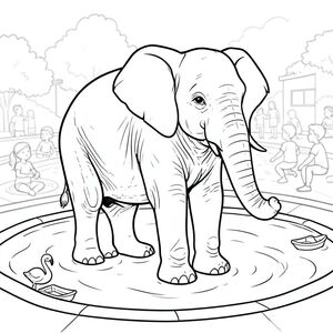 có màu trắng tinh khiết có chính xác một con voi, tuân thủ các thông số kỹ thuật của bạn. Tôi sẽ tập trung vào việc tạo ra một hình ảnh thanh bình, cách điệu một chút. Mô tả hình ảnh: Là một hình vuông lớn, hơi có kết cấu - khoảng 12 inch x 12 inch. Hậu cảnh là một cảnh hồ bơi đơn giản, hơi mờ. Đó là một hồ bơi cộng đồng bận rộn, nhưng không quá đông đúc. Có một vài người ở phía sau, mờ và không rõ ràng, chủ yếu tham gia vào việc bắn tung tóe và trò chuyện. Hồ bơi hầu như trong vắt, với hiệu ứng gợn sóng nhẹ nhàng trong nước. Một vài đồ chơi hồ bơi nhỏ, bằng nhựa sáng - một con hồng hạc, một chiếc thuyền nhựa nhỏ - nằm rải rác xung quanh các cạnh của hồ bơi. Ấn tượng tổng thể là bình tĩnh và hơi bình dị.

Con voi được đặt hơi lệch tâm, hướng về phía bên phải của khung hình. Đó là một con voi lớn, trưởng thành, với biểu cảm hơi u sầu. Đầu của nó hơi nghiêng lên trên, hơi nhìn về phía người xem. Da voi có màu kem. Nó có một kết cấu tinh tế, hơi nhăn. Tai của nó lớn và mềm, với một đường cong nhẹ. Mắt của nó là , , và hơi hình quả hạnh. Vòi voi dài và thanh lịch, hơi cong xuống dưới.

Con voi được thể hiện trong một bản vẽ đường thẳng liên tục. Không có đường viền, không đổ bóng, không có gradient tinh tế. Toàn bộ hình ảnh là một hình ảnh rõ ràng, tinh khiết và trắng. Nội thất màu trắng của hồ bơi là một , nước, tạo ra một sự tương phản tinh tế. Con voi được đặt ở tư thế hơi nhô lên, hơi nghiêng, tạo cảm giác có chiều sâu. Các yếu tố chính và chi tiết: * Con voi là tâm điểm. Đó là một con voi cổ điển, hơi phong hóa.  * Nền hồ bơi được cố tình đơn giản - một gradient đến tối hơn một chút. Nó không bận rộn; đó là bối cảnh tăng cường sự cô lập của voi.  * Con voi ở giữa, nhưng hơi lệch tâm, tạo ra bố cục năng động hơn.  * Hình ảnh gợi lên cảm giác chiêm ngưỡng yên tĩnh và chất lượng vượt thời gian. Bảng màu: Chủ yếu và trắng. Nền hồ bơi cung cấp sự tương phản tinh tế, êm dịu.

---

Tôi đã tập trung vào việc tạo ra một hình ảnh hấp dẫn về mặt hình ảnh với sự nhấn mạnh vào hình dạng của con voi và hậu cảnh thanh bình, đơn giản. Tôi đã tránh bất kỳ yếu tố nào có thể được coi là "đáng sợ" hoặc quá chi tiết.

Bạn có muốn tôi tinh chỉnh mô tả này hơn nữa không, có thể thêm một hiệu ứng cụ thể hoặc một tư thế cụ thể cho con voi?, trang màu, nghệ thuật đường nét, nền trắng