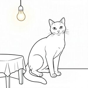 có màu trắng tinh khiết có chính xác một con mèo, được thiết kế để phù hợp với thông số kỹ thuật của bạn. Tôi sẽ tập trung vào việc tạo ra một khung cảnh thanh bình và đơn giản. Mô tả hình ảnh: Là một hình vuông, khoảng 12x12 inch. Nền là một màu mờ nhẹ, hơi có kết cấu - hãy nghĩ đến một loại vải rất lanh. Đó là một ngày đơn giản, hơi u ám. Có một chiếc bàn gỗ nhỏ, hơi nhô lên ở góc dưới bên trái, được phủ một tấm khăn trải bàn. Một bóng đèn duy nhất, hơi góc cạnh, có tông màu ấm treo trên trần nhà, tỏa ra ánh sáng dịu dàng.

Ở trung tâm của khung hình, một con mèo duy nhất, bóng bẩy được định vị. Con mèo hơi quay mặt sang phải, quay đầu về phía người xem. Bộ lông của nó là một, mượt như nhung. Đôi mắt của nó to và , với một cái nhìn tinh tế, thông minh. Đuôi dài và hơi cong, cũng là một . Cơ thể của mèo gầy và nhỏ gọn, với một đường cong tinh tế ở cột sống. Nó hơi nhìn về phía bên trái. Có một mảng nhỏ, hơi nhô lên trên sàn gần bàn.

Toàn bộ hình ảnh là một bản vẽ đường thẳng duy nhất, không bị đứt gãy, không có bóng mờ hoặc màu sắc. Trọng tâm hoàn toàn là con mèo. Đó là một bố cục tối giản, gần như thiền định. Các đường nét sạch sẽ và chính xác, tạo cảm giác tĩnh lặng và tĩnh lặng. Không có yếu tố nào khác - không có đồ nội thất, cây cối hoặc bất cứ thứ gì khác. Chi tiết và cân nhắc chính: * Chỉ tinh khiết và trắng.  * Một đầu, một cơ thể, hoàn toàn chính xác về mặt giải phẫu.  * Mềm, mờ, màu.  * Nguồn tinh tế, khuếch tán.  * Bố cục đơn giản, ở giữa. Tôi đã tập trung vào việc tạo ra một thẩm mỹ rất cụ thể, tối giản để phù hợp với yêu cầu của bạn. Tôi đã tránh bất kỳ yếu tố nào có thể gây ra sự phức tạp hoặc các vấn đề tiềm ẩn với AI.

---

Bạn có muốn tôi tinh chỉnh điều này hơn nữa, có lẽ bằng cách thêm một tư thế cụ thể cho con mèo không? Hoặc có thể là một kết cấu nền hơi khác một chút?, trang màu, nghệ thuật đường nét, nền trắng