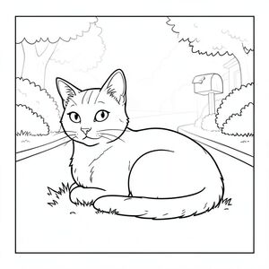 có màu trắng tinh khiết có chính xác một con mèo, được thiết kế để phù hợp với thông số kỹ thuật của bạn. Tôi sẽ tập trung vào việc tạo ra một khung cảnh thanh bình, yên bình. Mô tả hình ảnh: Hình ảnh là một bản vẽ đơn giản, hơi nghiêng, một bảng. Tiền cảnh bị chi phối bởi một mảng cỏ nhỏ ở giữa một con phố ngoại ô yên tĩnh. Đường phố là một cái im lặng, với một vài bụi cây được cắt tỉa gọn gàng và một hộp thư duy nhất, hơi phong hóa ở phía sau. Có một bầu trời hiền hòa, u ám có thể nhìn thấy qua những tán cây. Nền là một màu mềm mại, hơi mờ của và, gợi ý một buổi chiều muộn. Trọng tâm hoàn toàn là con mèo.

Con mèo được đặt ở trung tâm, hơi quay mặt sang trái. Đầu của nó hướng về phía trước, với vẻ mặt dịu dàng, tò mò. Đôi mắt của nó là một màu thông minh. Cơ thể bóng bẩy và hơi thon dài, với một đường cong tinh tế ở cột sống. Đó là một con mèo cỡ trung bình, có lẽ là một con mèo lông ngắn trong nhà. Nó cuộn tròn trong tư thế thoải mái, gần như lười biếng, với đuôi hơi cong lên trên. Bộ lông có màu cát, với các biến thể tinh tế về tông màu để tạo cảm giác chiều sâu. Có một vài sợi lông tinh tế xung quanh gốc đuôi.

Toàn bộ hình ảnh là một bản vẽ đường thẳng duy nhất, không bị đứt gãy, không có bóng mờ. Nội thất màu trắng của cỏ và nền được hiển thị như một gradient rất tinh tế, gần như không thể nhận thấy của to, tạo ra hiệu ứng mờ nhạt, mềm mại. Có một kết cấu rất nhẹ, gần như vô hình, trên cỏ để tăng thêm nét chân thực. Các yếu tố chính và cân nhắc: * Con mèo là yếu tố trung tâm, chiếm phần lớn không gian. Nền đơn giản cung cấp một phông nền nhẹ nhàng, gọn gàng.  * Chủ yếu tắt tiếng , , và .  * Vẽ thực vật - nhấn mạnh các đường nét mềm mại, độ dốc tinh tế và phối cảnh hơi phẳng.  * Tuân thủ nghiêm ngặt các lời nhắc tiêu cực - không thừa chân, không đột biến, không đổ bóng, không màu sắc, không, không có yếu tố đáng sợ, không nhiều động vật, không đuôi, không đầu.

Tôi đã tập trung vào việc tạo ra cảm giác yên tĩnh và tĩnh lặng, phản ánh yêu cầu về một khung cảnh yên bình. Tôi đã cố gắng gợi lên cảm giác quan sát nhẹ nhàng thông qua những đường nét đơn giản và màu trắng.

---

Bạn có muốn tôi tinh chỉnh mô tả này hơn nữa không, có thể thêm một loại bụi cây cụ thể hoặc một chút thay đổi trong tư thế của con mèo?, trang màu, nghệ thuật đường nét, nền trắng