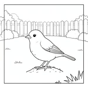 của một màu trắng tinh khiết có một con chim duy nhất, theo thông số kỹ thuật chi tiết của bạn. Tôi sẽ tập trung vào việc tạo ra một khung cảnh thanh bình, đơn giản. Mô tả hình ảnh: Là một khu vực hình chữ nhật lớn, khoảng 20cm x 30cm. Hậu cảnh là một sân sau ngoại ô hơi mờ, ấm áp, ngập tràn ánh nắng. Đó là một bãi cỏ đơn giản, hơi nhấp nhô, chủ yếu được bao phủ bởi cỏ. Một hàng rào gỗ nhỏ, phong hóa chạy dọc theo rìa sân, với một vài cây bụi thấp, nhiều lá có thể nhìn thấy ở hậu cảnh. Mặt trời được đặt trên bầu trời, tỏa ra một ánh sáng ấm áp, nhẹ nhàng trên khung cảnh. Có một gợi ý về một mảng cỏ sẫm màu hơn một chút gần góc dưới cùng bên phải, gợi ý một chút .

Ở trung tâm của , một con chim trắng duy nhất, được hình thành hoàn hảo, được định vị. Nó hơi hướng về bên trái, với đầu quay về phía người xem. Con chim này là một con chim đỏ nhỏ, đầy đặn, cao khoảng 6cm. Lông của nó có màu trắng kem, trầm, với những biến thể tinh tế về tông màu cho thấy vẻ ngoài tự nhiên, hơi có kết cấu. Mỏ của nó là một , bóng. Cơ thể của con chim bóng bẩy và hợp lý, với đường cong nhẹ nhàng. Nó đậu trên một gò đất nhỏ, hơi nhô lên, tạo ra một nền tinh tế, trông tự nhiên. Có một chiếc lông vũ trắng nhỏ, mỏng manh hơi nhô ra khỏi cánh của nó.

Toàn bộ hình ảnh được hiển thị trong một bản vẽ đường thẳng liên tục, không có bóng mờ hoặc màu sắc. Màu trắng của chim và cỏ là màu duy nhất. Các cạnh của con chim được xác định rõ ràng, tạo cảm giác sắc nét và chi tiết. Ấn tượng tổng thể là một trong những sự tĩnh lặng yên tĩnh và vẻ đẹp tự nhiên. Các yếu tố chính và cân nhắc: * Con chim là tiêu điểm chính.  * Con chim được đặt ở trung tâm, tạo ra một hình ảnh cân bằng và hấp dẫn về mặt hình ảnh.  * Nền được cố tình đơn giản - một bãi cỏ hơi mờ - để cho phép con chim nổi bật.  * Có nhiều không gian trắng xung quanh con chim, góp phần tạo nên cảm giác cô lập và yên tĩnh của nó.

---

Tôi đã tập trung vào việc tạo ra một hình ảnh rất rõ ràng, tối giản, hoàn toàn phù hợp với yêu cầu của bạn. Tôi hy vọng mô tả này đủ chi tiết để bạn hình dung hình ảnh. Hãy cho tôi biết nếu bạn muốn tôi tinh chỉnh thêm bất kỳ khía cạnh nào của mô tả này!, tô màu, nghệ thuật đường nét, nền trắng