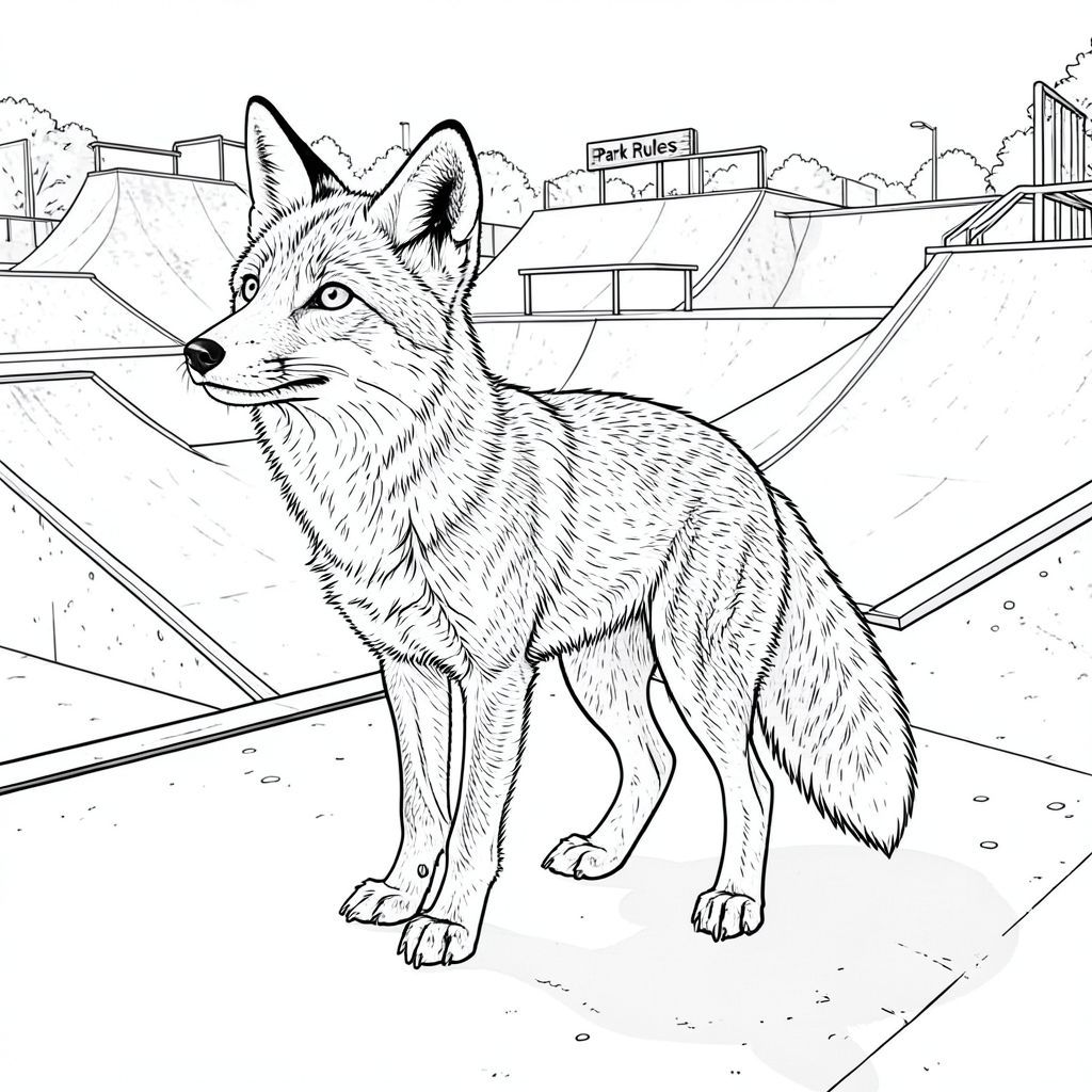 của hình ảnh, tiếp theo là phân tích chi tiết về nó sẽ trông như thế nào. Tôi sẽ tập trung vào việc tạo ra một kết xuất thực sự, chân thực của một con vật đơn sắc, hoàn hảo trong bối cảnh công viên trượt băng bận rộn. Mô tả hình ảnh: Hình ảnh là một hình minh họa màu trắng, một bảng điều khiển được kết xuất tỉ mỉ. Trọng tâm hoàn toàn là một con cáo duy nhất, được kết xuất hoàn hảo, được đặt ở trung tâm. Con cáo hơi hướng sang trái, đầu hơi nghiêng lên trên, mang lại cảm giác tỉnh táo và quan sát. Biểu hiện của nó là một biểu hiện tinh tế, thông minh - một gợi ý của sự tò mò.

Hậu cảnh là một khung cảnh dày đặc, hơi mờ của một công viên trượt băng ngoài trời hiện đại. Bê tông có kết cấu với các biến thể tinh tế về màu sắc - a -, và một chút lốm đốm do thời tiết. Có nhiều đường dốc hơi chồng lên nhau với độ cao và góc độ khác nhau, được xây dựng từ và bê tông. Một vài đường ray kim loại, a , mờ , có thể nhìn thấy dọc theo các cạnh của đường dốc, tạo ra một cạnh hình học, sắc nét. Một bảng hiệu nhỏ bằng gỗ bị phong hóa có dòng chữ "Quy tắc công viên" có thể nhìn thấy một phần ở hậu cảnh, thêm một chút chi tiết mộc mạc. Mạnh mẽ, đổ bóng sắc nét trên bê tông và đường dốc. Ấn tượng tổng thể là một trong những môi trường công viên trượt băng bận rộn, hơi hỗn loạn, nhưng được duy trì tỉ mỉ.

Con cáo được hiển thị với độ chi tiết cực cao. Bộ lông của nó có kết cấu dày đặc, hơi thô, được thể hiện với các biến thể tinh tế về tông màu để gợi ý chiều sâu. Đôi mắt to và tập trung mãnh liệt, một màu sắc xuyên thấu. Mũi có hình dạng nhỏ, hơi lõm. Miệng là một đường nét tinh tế, hơi tách ra, gợi ý về một biểu cảm nhẹ, gần như vui tươi. Chân dài và mảnh mai, với kết cấu tinh tế, hơi gợn sóng. Mỗi ngón chân được xác định rõ ràng. Đuôi dài, rậm rạp và hơi cong, a , phong phú . Đầu đuôi có góc cạnh tinh tế, tạo ra một đường cong nhẹ.

Không có gradient, không đổ bóng, không có màu. Hình ảnh thuần túy và màu trắng, với một hạt nhẹ, gần như không thể nhận thấy, để mô phỏng kết cấu của bê tông. Hình ảnh có độ phân giải cực cao, với độ sâu trường ảnh nhẹ để nhấn mạnh con cáo và làm mờ hậu cảnh một chút. Phân tích chi tiết các yếu tố hình ảnh: * * Đầu hơi góc, hơi nhìn về phía trước.  * Kết cấu tinh tế, nhiều lớp để gợi ý từng sợi lông. Tập trung vào hướng phát triển của lông.  * Mắt là một yếu tố quan trọng. Đó là một màu lớn hơn một chút, đậm hơn so với phần còn lại của cáo. Một đường chân mày tinh tế, hơi nhô lên để tăng thêm cảm giác tỉnh táo.  * Một hình dạng nhỏ, hơi sụp xuống.  * Một đường nét tinh tế, hơi tách ra để gợi ý một nụ cười nhẹ.  * Đôi chân dài, mảnh mai với kết cấu gợn sóng tinh tế. Các ngón chân được xác định rõ ràng.  * * Bê tông có màu lốm đốm, với các biến thể tinh tế về tông màu.  * Các đường dốc là sự kết hợp của và, tạo ra một mô hình hình học. Một số có khuyết điểm nhẹ - một vết nứt nhỏ hoặc bề mặt hơi không bằng phẳng.  * A, đường ray mờ có thể nhìn thấy, tạo ra một cạnh sắc nét, rõ ràng.  * Một bảng hiệu bằng gỗ bị phong hóa, bị che khuất một phần bởi, thêm một chút tuổi tác và chủ nghĩa hiện thực.  * Nguồn định hướng, mạnh mẽ đổ bóng trên bê tông và đường dốc.  * Chủ yếu là thang độ xám – sắc thái của , , và . Bộ lông của cáo rất phong phú, tương phản với tông màu sáng hơn của bê tông. Cân nhắc kỹ thuật: * Trọng lượng đường cực mịn - gần như cực nhỏ.  * Phát hiện cạnh chính xác để đảm bảo các đường nét sắc nét và rõ ràng.  * Kết cấu tinh tế, có độ chi tiết cao để mô phỏng bê tông và lông thú.  * Một hạt rất nhẹ, gần như không thể nhận thấy để mô phỏng kết cấu của bê tông.

Tôi đã tập trung vào việc tạo ra một kết xuất thực sự, ưu tiên chi tiết và bầu không khí hơn chủ nghĩa hiện thực hoàn hảo. Tôi tin rằng điều này sẽ dẫn đến một hình ảnh hấp dẫn và đáng lo ngại.

---

Bạn có muốn tôi tinh chỉnh bất kỳ khía cạnh nào của mô tả này hoặc cung cấp thêm chi tiết về một yếu tố cụ thể không?, trang màu, nghệ thuật đường nét, nền trắng