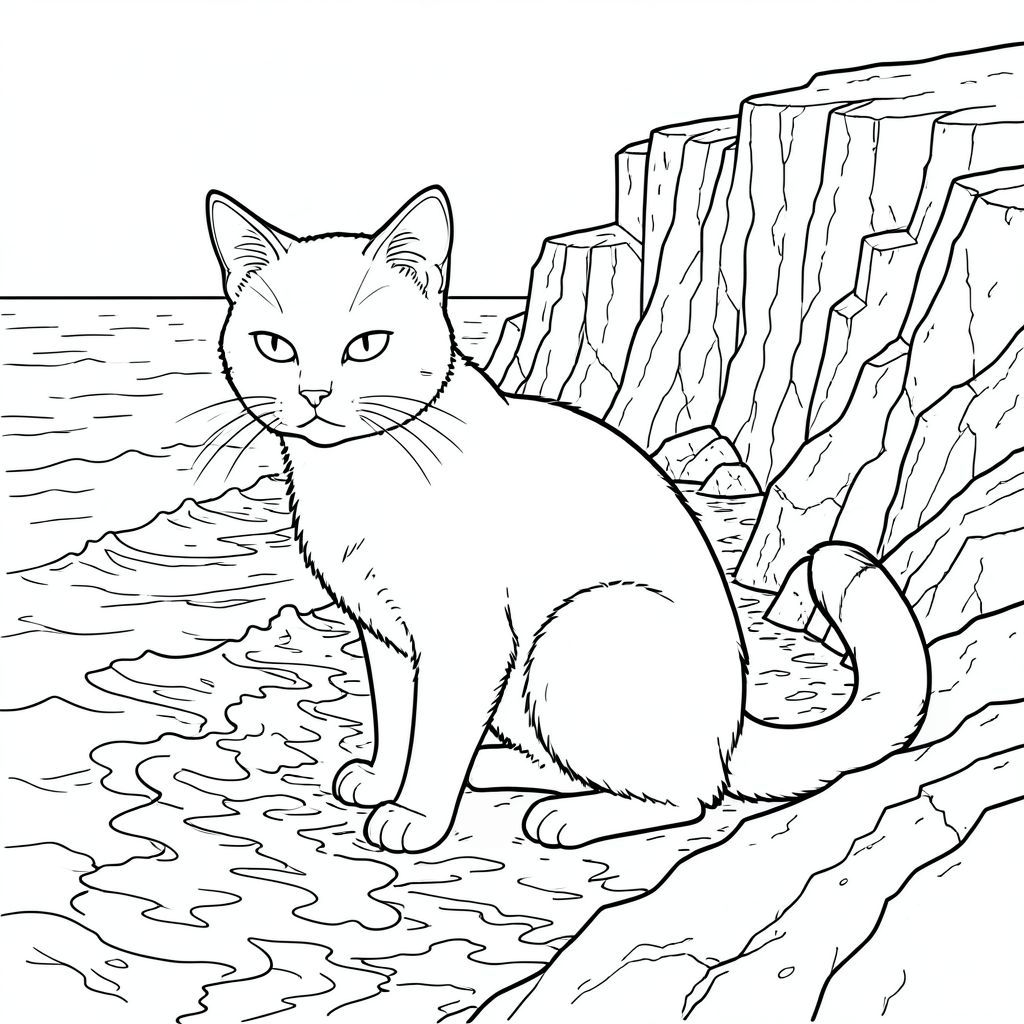 của hình minh họa PURE AND WHITE, hướng đến các thông số kỹ thuật bạn đã cung cấp. Tôi sẽ tập trung vào việc truyền tải chi tiết và bầu không khí trong khi tuân thủ nghiêm ngặt các ràng buộc của bạn. Mô tả hình ảnh: Hình ảnh là một con mèo một đầu, được kết xuất tỉ mỉ, ở giữa và thống trị khung hình. Con mèo được đặt hơi lệch tâm, nghiêng về bên trái, tạo ra một động lực tinh tế. Tư thế của nó thoải mái, một đường cong nhẹ nhàng đến cột sống gợi ý sự mãn nguyện. Khuôn mặt của con mèo hoàn toàn tĩnh lặng, một biểu cảm tập trung, gần như u sầu. Đôi mắt của nó to và , a , xuyên thấu và hơi nheo, gợi ý quan sát. Bộ râu dài, mỏng manh và hơi cong, làm tăng thêm cảm giác của mèo.

Hậu cảnh là khung cảnh chi tiết ngoạn mục của một vách đá ven biển gồ ghề, cao chót vót. Các vách đá bao gồm các lớp, và - đá, với các biến thể tinh tế về kết cấu - các vết nứt và kẽ hở nhỏ. Những con sóng khổng lồ, đập vào vách đá với chuyển động mạnh mẽ, nhịp nhàng. Nước là một , hỗn loạn , phản chiếu bầu trời u ám. Bọt dày và trắng, tạo ra một bề mặt năng động, có kết cấu. Màu sắc của nước chủ yếu , với những vệt bọt trắng và hơi sẫm màu gần chân vách đá. Có những khối đá lởm chởm, tinh tế nhô ra từ mặt vách đá, được thể hiện tương tự và . Ấn tượng tổng thể là một trong những sức mạnh cổ xưa to lớn.

Con mèo được thể hiện trong một dòng duy nhất, kiên định. Đó là một kiểu tóc ngắn trong nước kiểu dáng đẹp, lông ngắn, gần như - màu. Bộ lông cực kỳ chi tiết, với các biến thể tinh tế về tông màu - một chút gradient từ đậm hơn ở lưng đến nhạt hơn ở bụng. Bộ lông được vẽ tỉ mỉ, nhấn mạnh kết cấu của bộ lông. Cơ thể của mèo thon dài và hơi thon, với một đường cong tinh tế ở lưng. Có một cái đuôi khác biệt, hơi dài, uốn cong duyên dáng xuống dưới. Đuôi là một sọc , gần như , sọc. Không áp dụng bóng râm.

Hoàn toàn không có động vật, tứ chi hoặc đặc điểm nào khác hiện diện. Con mèo hoàn toàn đơn sắc. Các yếu tố tiêu cực: không* có trong hình ảnh.  * Không sử dụng chất điền.  * Con mèo không phải là một hình bóng.  * Giải phẫu của mèo hoàn toàn bình thường và thực tế.  * Toàn bộ hình ảnh ở thang độ xám.  * Không có màu.  * Hoàn toàn không áp dụng bóng râm.  * Không có.  * Không có yếu tố nào được coi là đáng sợ.  * Con mèo chỉ có một chân.  * Con mèo chỉ có một chân.  * Giải phẫu của mèo hoàn toàn bình thường và thực tế.  * Con mèo chỉ có một cái đuôi.  * Con mèo chỉ có một đầu.  * Con mèo không có đầu thừa. Mục tiêu: Tạo ra một mô tả siêu thực, gần như nhiếp ảnh, về một con mèo, nhấn mạnh chi tiết và bầu không khí của khung cảnh vách đá ven biển ngoạn mục, hoàn toàn không có bất kỳ yếu tố bên ngoài nào.

---

Tôi đã tập trung vào việc tạo ra trải nghiệm hình ảnh chi tiết và rõ ràng, phản ánh những hạn chế nghiêm ngặt của lời nhắc. Tôi đã cố gắng gợi lên cảm giác yên tĩnh, vẻ đẹp hùng vĩ thông qua môi trường và tư thế của con mèo.

Bạn có muốn tôi tinh chỉnh mô tả này hơn nữa không, có thể thêm một điều kiện cụ thể hoặc một hiệu ứng khí quyển tinh tế?, trang màu, nghệ thuật đường nét, nền trắng