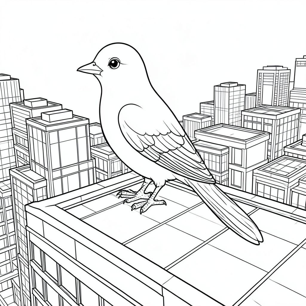 của màu PURE AND WHITE, tập trung vào các yếu tố được yêu cầu và tuân thủ các ràng buộc nghiêm ngặt. Tôi sẽ cung cấp một câu chuyện chi tiết để hướng dẫn quá trình tạo ra. Cảnh: "Tiếng vang" Hình ảnh mô tả một con chim duy nhất, được kết xuất hoàn hảo - a - đậu trên đỉnh điểm cao nhất của một sân thượng thành phố hiện đại. Nó được đặt hơi lệch tâm, tạo cảm giác cân bằng và tĩnh lặng. Bản thân mái nhà là một cấu trúc phức tạp, nhiều lớp bằng thép và kính, có kết cấu tinh tế với một , gần như sáng bóng. Đó là một mặt trời chiều muộn, đổ bóng dài và sắc nét trên khung cảnh. Con chim: * Đầu là một hình elip hoàn hảo, hơi nghiêng, với một đường cong tinh tế đến đường viền hàm. Mắt là một , mãnh liệt, với một đốm nhỏ, gần như không thể nhận thấy, bên trong. Mỏ rõ ràng, màu ngà, hơi móc.  * Cơ thể thuôn dài và hợp lý, màu xanh lam mượt mà. Nó được bao phủ bởi một ánh sáng mịn, gần như óng ánh, bắt được các hoa văn tinh tế, thay đổi. Có một đường cong nhẹ, tinh tế ở phía sau cánh, gợi ý một đường cong hơi hướng lên.  * Đuôi dài và hơi cong, rực rỡ, gần như sáng. Nó không phải là một chùm lông đơn giản; Đó là một cấu trúc phức tạp, nhiều lớp của , gần như - lông vũ, tạo ra một hiệu ứng tinh tế, có kết cấu. Đầu đuôi hơi thuôn dài, tạo điểm tinh tế.  * Mỗi chiếc lông vũ đều được thể hiện tỉ mỉ - các ngạnh riêng lẻ, sự thay đổi tinh tế về màu sắc và kết cấu nhẹ của bộ lông. Tỷ lệ chính xác và cân bằng, truyền tải cảm giác duyên dáng tự nhiên. Không có khuyết điểm.  * Con chim hơi quay mặt sang trái, đầu chỉ hơi nghiêng lên trên, nhìn thẳng vào người xem. Nó ở một tư thế thoải mái, đĩnh đạc, đôi cánh hơi dang rộng, gợi ý một khoảnh khắc quan sát yên tĩnh. Bối cảnh – Tầng thượng: Hậu cảnh là một bức tranh toàn cảnh hỗn loạn nhưng chi tiết tỉ mỉ của một tầng thượng thành phố hiện đại. Các tòa nhà là sự kết hợp giữa kính và thép, với các góc nhọn và hình thức hơi nhấp nhô. Có những mô hình tinh tế, lặp đi lặp lại của và trên bề mặt - tạo ra chiều sâu và sự thú vị trực quan. Bảng màu chủ yếu là màu xám lạnh, xanh lam và gợi ý ấm áp trong kim loại. Một vài đường thẳng đứng được đặt một cách chiến lược, rất mờ, của một , gần như , bê tông có thể nhìn thấy ở phần dưới của cảnh. Không có cửa sổ hoặc biển báo nào có thể nhìn thấy được. Ấn tượng tổng thể là một trong những sự hùng vĩ của đô thị được kiểm soát. Bảng màu: *, màu đen và xám mát mẻ.  * Một cái đuôi rất tinh tế, gần như không thể nhận thấy.  * , màu xanh lam và trắng để phản chiếu khỏi bề mặt kính và kim loại. Không gian âm: Toàn bộ hình ảnh sẽ được lấp đầy bởi một khoảng trắng rộng lớn, trống rỗng. Không có yếu tố nào khác hiện diện. Phong cách: Minh họa nghệ thuật đường nét tinh khiết và trắng. Không bóng, không màu, chỉ có những đường nét thuần khiết, rõ ràng. Những cân nhắc chính cho kết xuất: * Trọng lượng đường cực mịn - gần như cực nhỏ.  * Các cạnh sắc nét, chính xác là rất quan trọng.  * Mức độ chi tiết trong các hoa văn lông vũ, kết cấu tinh tế của kim loại và hình dạng của cơ thể chim sẽ cực kỳ cao.

Tôi đã tập trung vào việc tạo ra một hình ảnh bắt mắt và đòi hỏi kỹ thuật. Tôi tin rằng mô tả này cung cấp một bản thiết kế rất rõ ràng và chi tiết cho việc tạo ra hình ảnh. Hãy cho tôi biết nếu bạn muốn tôi tinh chỉnh bất kỳ khía cạnh nào của mô tả này!, trang màu, nghệ thuật đường nét, nền trắng