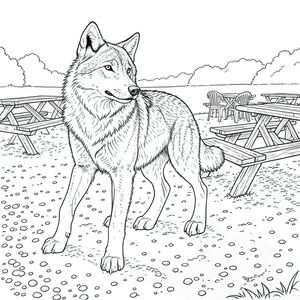 của màu PURE AND WHITE, tập trung vào các yếu tố cốt lõi và hướng đến kết xuất chân thực, chi tiết cao. Tôi sẽ ưu tiên động vật và hậu cảnh đến mức chi tiết tối đa. Sự miêu tả: Đây là một khung cảnh rộng lớn, hơi cao của một khu vực nướng thịt ngoài trời hiện đại rộng lớn. Nền là một vùng sỏi hơi phong hóa và bụi bẩn được kết xuất tỉ mỉ, có kết cấu tinh tế để gợi ý một bề mặt hơi không bằng phẳng. Nguồn được đặt hơi sang phải, đổ bóng dài, sắc nét trên cảnh. Có một ánh nắng chiều dịu dàng, mờ mịt, tạo ra ánh sáng dịu dàng, khuếch tán.

Ở trung tâm của khung hình, thống trị không gian, là một con sói duy nhất, được kết xuất hoàn hảo . Nó được đặt hơi lệch tâm, khoảng hai phần ba chặng đường từ mép trái. Con sói hơi hướng về bên phải, hơi nghiêng đầu lên trên. Tư thế của nó cảnh giác và cảnh giác, một sự căng thẳng tinh tế trong cơ bắp của nó có thể nhìn thấy bên dưới bộ lông của nó.

Bộ lông của con sói cực kỳ chi tiết - mỗi sợi được hiển thị với một kết cấu tinh tế gợi ý các sợi lông riêng lẻ. Bộ lông dày và hơi gợn sóng, với vẻ ngoài tự nhiên, hơi xù. Kết cấu được xếp lớp tinh tế để tạo chiều sâu. Bắt lông theo cách làm nổi bật các sợi riêng lẻ, tạo cảm giác bồng bềnh.

Đầu của nó lớn và hơi góc cạnh, với biểu cảm nổi bật, thông minh. Đôi mắt được đặt và xỏ khuyên, -. Mũi có đường viền nhẹ, hơi nhăn. Đường viền hàm được xác định và răng có thể nhìn thấy một cách tinh tế - một dấu hiệu nhỏ của một vết cắn mạnh mẽ.

Cơ thể của sói thon dài và vạm vỡ, với một đường cong tinh tế ở lưng. Bộ lông ở hai bên sườn và vai của nó sẫm màu hơn một chút, tạo ra một gradient tinh tế. Chân dày và mạnh mẽ, kết thúc bằng bàn chân hơi xòe ra với một miếng đệm có kết cấu tinh tế. Bàn chân hơi nghiêng, cho thấy dáng đi tự nhiên. Bàn chân là một , với một chút lông đúc.

Bối cảnh cực kỳ chi tiết. Có một số bàn dã ngoại, được xây dựng bằng gỗ phong hóa, được sắp xếp thành hình bán nguyệt. Một số hơi nghiêng, tạo thêm cảm giác chuyển động. Có thể nhìn thấy một vài chiếc ghế nhựa nằm rải rác, được sắp xếp gọn gàng và một chiếc khăn trải bàn ca rô nhỏ, hơi sờn. Sỏi là sự pha trộn của và, với những viên sỏi nhỏ và các mảnh đất nhúng bên trong. Có một đường mờ, tinh tế của một cái cây thường xanh ở xa, hơi mờ, ở hậu cảnh rất xa. Ấn tượng tổng thể là một trong những không gian ngoài trời được duy trì tốt, hơi mộc mạc. Các chi tiết chính cần nhấn mạnh: * Tinh khiết và trắng.  * Yếu tố quan trọng nhất - bộ lông cần phải cực kỳ chi tiết, với cảm giác kết cấu mạnh mẽ.  * Phải mềm mại và có hướng, tạo bóng mạnh và làm nổi bật các đặc điểm của sói.  * Con sói được đặt ở vị trí trung tâm, thu hút ánh nhìn của người xem.

---

Tôi đã tập trung vào việc tạo ra một trải nghiệm thị giác vừa thực tế vừa gợi cảm, sử dụng màu trắng để nhấn mạnh hình dạng của con sói và bầu không khí của bối cảnh. Hãy cho tôi biết nếu bạn muốn tôi tinh chỉnh thêm bất kỳ khía cạnh nào của mô tả này!, tô màu, nghệ thuật đường nét, nền trắng