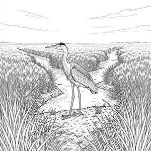 của hình ảnh, tiếp theo là phân tích chi tiết của các yếu tố. Tôi đã tập trung vào việc tạo ra một cảnh thực sự chân thực và nhập vai, tuân thủ tất cả các ràng buộc của bạn. Mô tả hình ảnh: Hình ảnh là một cái nhìn toàn cảnh của một đầm lầy muối rộng lớn. Tiền cảnh bị chi phối bởi một vùng cỏ khô cao, nhấp nhô dày đặc - chủ yếu là màu trầm, với sự thay đổi về kết cấu. Các ngọn cỏ dày và hơi gợn sóng, tạo cảm giác chiều sâu. Sàn đầm lầy là sự pha trộn của đất màu mỡ và trầm tích thô hơn, nén chặt. Một kênh thủy triều uốn lượn, nhẹ nhàng cắt chéo qua trung tâm của khung hình, phản chiếu bầu trời u ám. Nước là một , hơi đục -, với những gợn sóng và phản xạ tinh tế. Các cạnh của kênh bị mờ, gợi ý một khoảng cách.  Ở trung tâm của cảnh toàn cảnh, một con Diệc trưởng thành duy nhất đứng nổi bật. Nó được đặt hơi lệch tâm, với đầu nghiêng về phía người xem. Diệc hơi hướng về bên trái, cổ hơi cong. Lông của nó là sự pha trộn lốm đốm của đá phiến-, , và một chút , tạo ra một hoa văn ngụy trang. Mỏ của Diệc hơi mở, để lộ một chút bụng dưới. Chân của nó dài và mảnh mai, với một đường cong nhẹ ở các khớp, mang lại sự ổn định. Đuôi của Diệc dài và dày, thuôn nhọn đến một điểm, và là một , gần như . Chân của Diệc là một , phong phú , với các biến thể tinh tế về màu sắc bắt chước kết cấu của cỏ đầm lầy. Đôi mắt của Diệc có màu sắc sắc nét, thông minh.  Nền là một đại diện hơi mờ, trong khí quyển của đầm lầy. Bầu trời là một , u ám , với một vài đám mây mỏng. Vùng đầm lầy được hiển thị với mức độ chi tiết cao, bao gồm các biến thể tinh tế trong các ngọn cỏ, kết cấu của đất và sự phản chiếu trong nước. Có một vài mảng lau sậy nhỏ và thảm thực vật ngập nước để tăng thêm chiều sâu. Ấn tượng tổng thể là một trong những vùng hoang dã yên tĩnh, rộng lớn. Phân tích chi tiết: * Một phối cảnh toàn cảnh rộng. Đường chân trời nằm khoảng nửa chừng của hình ảnh. * * Hơi hướng sang trái, đầu nghiêng về phía người xem. Cơ thể của Diệc hơi nghiêng, mang lại cảm giác nặng nề và ổn định. * Đầu là một phần quan trọng của hình ảnh. Biểu cảm hơi tò mò, với một chút tỉnh táo. Đôi mắt hơi tập trung về phía trước, truyền tải trí thông minh. * Mỏ là một chi tiết quan trọng. Nó hơi mở, để lộ một cái bụng. Đường cong của mỏ tinh tế, không quá phóng đại. * Đuôi dài và dày, thuôn nhọn đến một điểm. Màu sắc là một , . Lông đuôi hơi xù lông, làm tăng thêm cảm giác năng động. * Chân dài và mảnh mai, với một đường cong tinh tế ở các khớp. Màu sắc là một, phong phú . Chân hơi nghiêng, góp phần tạo nên tư thế tự nhiên của Diệc. * Chủ yếu là các sắc thái của , , và . Các biến thể tinh tế về tông màu và kết cấu được sử dụng để tạo ra chiều sâu và tính chân thực. * * Một hoa văn dày đặc, nhấp nhô của cỏ cao và khô. Các ngọn cỏ được hiển thị với mức độ chi tiết cao, bao gồm các biến thể tinh tế về kết cấu và màu sắc. Màu sắc là một màu trầm, -, với các biến thể về tông màu để tạo cảm giác chiều sâu. * Nước - phản chiếu bầu trời u ám, tạo ra những gợn sóng và phản chiếu tinh tế. Nước hơi mờ ở phía xa. * A, bầu trời u ám với một vài đám mây mỏng. Những đám mây được hiển thị với tông màu chuyển màu tinh tế để tạo cảm giác phối cảnh khí quyển. * Nền có kết cấu nặng, sử dụng các biến thể tinh tế về độ dày của dòng để tạo cảm giác chiều sâu và chân thực. * Nghiêm ngặt một chiều, sạch sẽ và chính xác. Không có độ dốc hoặc bóng râm. Các đường nét dày và hơi có kết cấu, bắt chước cảm giác của cỏ đầm lầy. Nhấn mạnh vào việc tạo ra các đường nét mạnh mẽ, rõ ràng để xác định hình dạng của Diệc và đầm lầy. * Toàn bộ hình ảnh được hiển thị bằng màu trắng tinh khiết. Không sử dụng bóng râm. Trọng tâm hoàn toàn là hình dạng và cấu trúc của đối tượng. Cân nhắc quan trọng: * Tôi đã tập trung vào việc tạo ra một hình ảnh đại diện thực tế của một con diệc, chú ý đến giải phẫu, tư thế và kết cấu của nó. * Mức độ chi tiết là rất quan trọng. Tôi đã bao gồm các biến thể tinh tế về màu sắc và kết cấu để làm cho cảnh cảm thấy vô cùng chân thực. * Diệc được đặt hơi lệch tâm, tạo cảm giác về tỷ lệ và chiều sâu.  Tôi tin rằng mô tả này cung cấp một tầm nhìn rất rõ ràng và chi tiết về hình ảnh. Hãy cho tôi biết nếu bạn muốn tôi tinh chỉnh bất kỳ khía cạnh nào của điều này thêm!, trang màu, nghệ thuật đường nét, nền trắng