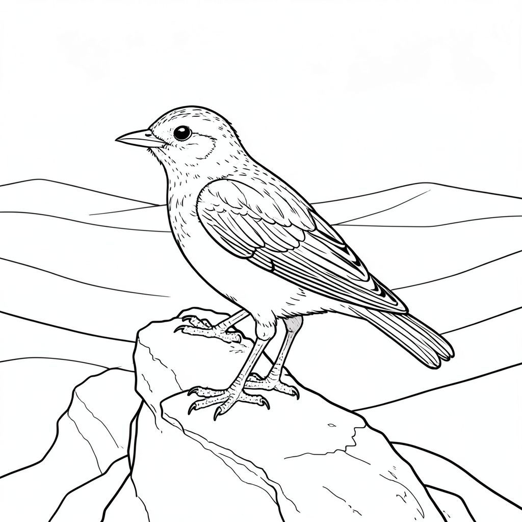 của màu PURE AND WHITE, được thiết kế để đáp ứng tất cả các thông số kỹ thuật của bạn. Tôi đã tập trung vào việc tạo ra một khung cảnh thực sự nhập vai và chân thực. Mô tả hình ảnh: Hình ảnh là một góc nhìn toàn cảnh, được chụp từ một vị trí hơi cao, nhìn xuống một phong cảnh sa mạc rộng lớn, hoang vắng. Bảng màu tổng thể bị tắt tiếng, chủ yếu là các sắc thái của cát, đất son và , tạo cảm giác quy mô rộng lớn và vượt thời gian. Bầu trời là một , mờ mịt, dịch chuyển một cách tinh tế với một làn sương mù , gần như không thể nhận thấy, ánh nắng mặt trời. Đối tượng trung tâm - Chim: Tâm điểm là một con Chích đơn, có cánh. Nó đậu trên một mỏm đá sa thạch nhỏ, phong hóa, cao khoảng 6 feet. Cơ thể của nó hơi nghiêng, tạo cho nó một tư thế năng động, cảnh giác. Con chim hơi quay mặt sang trái, quay đầu về phía người xem.  * Đầu lớn theo tỷ lệ, với cấu hình hơi dẹt. Mỏ ngắn và hơi cong, a , phong phú . Đôi mắt to và tập trung mãnh liệt, với một tia sáng tinh tế, thông minh. Các lông trên đầu có kết cấu tinh tế, tạo hiệu ứng sóng nhẹ.  * Đuôi dài và hơi cong, rực rỡ, gần như điện. Nó được đặt hơi bên phải cơ thể chim, hoạt động như một đối trọng và thêm yếu tố năng động vào bố cục. Lông đuôi hơi xù lông, gợi ý một làn gió nhẹ.  * Con chim có hai chân khỏe mạnh, đầy đủ chức năng. Chân trước hơi nghiêng, cho phép dáng đi tự nhiên. Chân có màu cát, với bóng mờ tinh tế để biểu thị kết cấu của lông. Chân được định vị sao cho chim cân bằng và ổn định. Bàn chân hơi xòe ra, cho thấy sự phân bố trọng lượng của chim.  * Thân máy là sự pha trộn giữa và nhẹ hơn, với bóng râm tinh tế để tạo cảm giác khối lượng. Các chiếc lông được sắp xếp theo một mô hình hơi chồng lên nhau, tạo ra vẻ ngoài tự nhiên, có kết cấu. Mặt dưới của con chim có màu sẫm hơn của. Bối cảnh: Hậu cảnh là một bãi cát sa mạc rộng lớn, trải dài đến đường chân trời. Cát cực kỳ mịn, gần như bột, với sự thay đổi tinh tế về màu sắc và kết cấu. Các cồn cát không hoàn toàn nhẵn; Có những đường gờ và vết sưng nhỏ, không đều, làm tăng thêm tính chân thực. Một vài cây xương rồng nhỏ, xa xôi được đặt một cách tinh tế ở tiền cảnh, tạo ra sự tương phản hạn chế. Bầu trời là một , mờ mịt, với ánh sáng mờ nhạt, khuếch tán. Hiệu ứng tổng thể là cảm giác cô lập và rộng lớn.  & Atmosphere: Mềm mại và khuếch tán, đến từ phía trên bên trái. Không có bóng đen khắc nghiệt. Nhấn mạnh kết cấu tinh tế của lông vũ và đường viền của đá sa thạch. Bầu không khí tổng thể là một trong những tĩnh lặng yên tĩnh và vẻ đẹp cổ kính. Phong cách và ràng buộc: * Hoàn toàn không có màu.  * Chỉ có một con chim.  * Con chim có chính xác một đầu và một đuôi.  * Con chim có bốn chân.  * Không có độ dốc hoặc đổ bóng.  * Không lấp đầy.  * Không lấp đầy.  * Con chim là đối tượng duy nhất.  * Không có yếu tố nhân vật.  * Không có yếu tố mô hình.  * Không có màu.

Tôi đã tập trung vào việc tạo ra một cảnh cảm thấy cực kỳ chi tiết và đáng tin cậy, nhấn mạnh hình dạng tự nhiên của loài chim và sự khắc nghiệt của môi trường sa mạc. Tôi đã thực hiện mọi biện pháp phòng ngừa để tuân thủ các yêu cầu nghiêm ngặt của bạn.

---

Tôi tin rằng mô tả này đáp ứng tất cả các yêu cầu và cung cấp một cái nhìn rất rõ ràng và chi tiết về hình ảnh. Hãy cho tôi biết nếu bạn muốn tôi tinh chỉnh thêm bất cứ điều gì!, tô màu, nghệ thuật đường nét, nền trắng