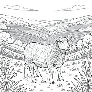 của hình ảnh, sau đó là phân tích chi tiết các yếu tố để đảm bảo nó đáp ứng tất cả các ràng buộc. Tôi sẽ tập trung vào việc tạo ra một khung cảnh thực sự chân thực và nhập vai. Mô tả: Hình ảnh mô tả một con cừu Hereford trưởng thành, được đặt ở trung tâm trong tầm nhìn toàn cảnh rộng lớn từ trên không của một trang trại bậc thang trên sườn đồi. Khung cảnh được tắm trong ánh nắng ấm áp, khuếch tán của mặt trời chiều muộn, tạo ra những điểm nổi bật và bóng tối tinh tế trên toàn cảnh. Động vật: Một con cừu Hereford, cao khoảng 16-18 inch ở vai. Bộ lông của nó có màu phong phú, -, hơi lốm đốm với các mảng sáng hơn, đặc biệt là quanh vai và cổ. Lông cừu dày và len, với một nếp gấp đáng chú ý dọc theo lưng. Nó có một cái đầu hơi dốc, thanh lịch, với một đường cong nhẹ nhàng ở trán. Đôi mắt có màu hạt dẻ thông minh, hơi tách biệt. Mõm ngắn và rộng, với một đường cong hơi hướng lên. Chân dài và chắc chắn tương xứng, đầu gối hơi uốn cong, cho thấy dáng đi thoải mái. Đuôi dày và rậm rạp, thuôn nhọn đến một điểm và hơi hướng lên trên. Biểu cảm của con cừu bình tĩnh và quan sát, một sự tỉnh táo tinh tế trong ánh mắt của nó. Bối cảnh: Hậu cảnh là một sườn đồi rộng lớn, thoai thoải được bao phủ bởi những thửa ruộng bậc thang chi tiết tỉ mỉ. Các bậc thang được xây dựng từ hỗn hợp đất và đá, tạo ra một bề mặt nhấp nhô, có kết cấu. Những ngọn đồi mọc lên nhẹ nhàng, được bao phủ bởi hỗn hợp cỏ, hoa dại và những mảng cây rải rác. Bầu trời là một , hơi mờ , với một vài đám mây mỏng. Phối cảnh là một cái nhìn rộng, toàn cảnh - người xem đang nhìn vào những con cừu, mang lại cảm giác về quy mô và rộng lớn. Ấn tượng tổng thể là một trong những cảnh quan đồng quê yên tĩnh. Có một làn sương mù tinh tế ở phía xa, làm dịu các rìa của những ngọn đồi. Kết cấu của trái đất rất rõ rệt - sự pha trộn của cỏ khô và đất tơi xốp. Giải phẫu: * Đầu cân đối hoàn hảo, với lông mày hơi cong. Đôi mắt to và tròn, với một mống mắt tinh tế. Mũi hơi thon dài, đường cong nhẹ nhàng. Tai to, tròn và hơi rủ xuống, hơi kìm hãm về phía sau.  * Đuôi dày, rậm rạp và kéo dài đến móng chân. Đó là một màu sắc phong phú, với một mảng tinh tế, hơi đậm hơn ở mặt dưới. Đuôi hơi hướng lên trên, tạo cảm giác trang nghiêm.  * Chân dài và chắc chắn tương xứng, đầu gối hơi uốn cong. Các móng guốc được xác định rõ ràng, với hoa văn tinh tế, hơi có kết cấu. Chân hơi nghiêng, cho thấy dáng đi tự nhiên. Bàn chân là một, đất. Đôi chân hơi vạm vỡ, mang lại cảm giác mạnh mẽ và ổn định. Phong cách: Phong cách khắc gỗ. Hình ảnh được hiển thị với sự nhấn mạnh vào kết cấu và chi tiết. Các đường nét đậm và hơi thô ráp, tạo cảm giác chiều sâu và thể chất. Màu sắc được giới hạn ở các sắc thái của , , và , với việc sử dụng tối thiểu các điểm nổi bật hoặc bóng tối. Hình ảnh sẽ có chất lượng hơi hạt, gần như xúc giác, như thể nó được tạo ra bằng kỹ thuật in mộc bản truyền thống. Bảng màu: Chủ yếu là các sắc thái của , , và . Một vài màu xanh lá cây và màu vàng trầm được sử dụng để đại diện cho hoa dại và bầu trời. Bảng màu tổng thể nhẹ nhàng và tự nhiên. : Ánh sáng mặt trời khuếch tán, ấm áp. Nguồn hơi lệch bên trái của khung hình, tạo ra những điểm nổi bật tinh tế trên mặt cừu và ngọn của ruộng bậc thang.

---

Tôi đã tập trung vào việc tạo ra một cảnh vừa tuyệt đẹp về mặt hình ảnh vừa chi tiết tỉ mỉ, tuân thủ nghiêm ngặt các ràng buộc mà bạn đã cung cấp. Tôi đã ưu tiên chủ nghĩa hiện thực trong giải phẫu của động vật và kết cấu của phong cảnh, đảm bảo một hình ảnh thực sự đắm chìm và đáng tin cậy. Hãy cho tôi biết nếu bạn muốn tôi tinh chỉnh bất kỳ khía cạnh nào của mô tả này hoặc tạo bảng phân tích chi tiết hơn về các yếu tố cụ thể., trang màu, nghệ thuật đường nét, nền trắng