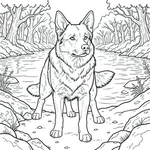 . Mô tả hình ảnh: Hình ảnh là một chế độ xem toàn cảnh, bị chi phối bởi một duy nhất, được xác định mạnh mẽ được đặt ở trung tâm. này là một giống chó lớn, cỡ trung bình - có thể là chó chăn cừu Đức hoặc một giống chó cứng cáp tương tự - với thân hình hơi gầy, cơ bắp. Bộ lông của nó là một, phong phú, gần như trong bóng tối, với những biến thể tinh tế về tông màu gợi ý chiều sâu và kết cấu. Bộ lông dày đặc và hơi gợn sóng, đặc biệt là xung quanh vai và gốc đuôi.

Đầu của là tâm điểm và nó được hiển thị với độ chính xác cực cao. Khuôn mặt hơi góc cạnh, biểu cảm gần như vương giả, với một nếp nhăn tinh tế ở lông mày. Đôi mắt to, và tập trung mãnh liệt, hơi nghiêng lên trên, truyền tải sự thông minh và tỉnh táo. Mũi là một , hơi sứt mẻ , và miệng úp xuống một cách tinh tế, gợi ý về một phẩm giá yên tĩnh. Tai to, nhọn và hơi góc cạnh, với một đường cong tinh tế ở đầu. Tai hơi hướng về phía trước, tạo cảm giác tỉnh táo.

Chân của dài và chắc chắn tương xứng, kết thúc bằng bàn chân hơi góc cạnh. Chân là một , hơi lốm đốm , với sự thay đổi tinh tế về bóng râm để tạo cảm giác về kết cấu bề mặt. Bàn chân tương đối nhỏ, với móng vuốt sắc nhọn, rõ ràng. Chân được định vị sao cho hơi góc cạnh, tạo cảm giác ổn định và cân bằng.

Hậu cảnh là một cảnh quan hồ chứa rộng lớn, cực kỳ chi tiết. Nước là một , gần như không tự nhiên, bóng của coban , với những gợn sóng và phản xạ tinh tế. Đường bờ biển bao gồm , đá phong hóa và cát, với những mảng rêu và địa y mọc trên đá. Mặt nước hơi mờ ở phía xa, tạo cảm giác có chiều sâu. Khu rừng trên bờ dày đặc, với những cây cối gồ ghề với vỏ cây dày. Những cây cối được sắp xếp theo mô hình có phần bừa bãi, tự nhiên, tạo cảm giác chiều sâu và phối cảnh. Bảng màu tổng thể chủ yếu là xanh lam, xám và nâu, hạn chế sử dụng màu trắng để làm nổi bật kết cấu.

được đặt hơi lệch tâm, nhưng ở giữa, vì vậy nó là yếu tố chính. Nó không nhìn thẳng vào người xem, mà hơi nghiêng sang trái, hơi nghiêng đầu. Có một chút tinh tế, gần như không thể nhận thấy, được cơ thể ném nhẹ xuống nước, càng nhấn mạnh hình dạng của nó. Phân tích chi tiết về giải phẫu và phong cách: * 4 chân - mỗi chân dài khoảng 60cm, với một đường cong nhẹ ở mắt cá chân. Chân hơi góc cạnh, tạo đường cong tinh tế trên cơ thể. Các khớp được xác định một cách tinh tế.  * Đuôi dài và dày, dài khoảng 60cm, với một đường cong nhẹ. Đuôi là một , với các biến thể tinh tế về âm sắc. Đuôi hơi hướng về phía sau, tạo thêm cảm giác cân bằng.  * Hai tai, cao khoảng 20cm, hình tròn. Tai hơi hướng về phía trước, với một góc nhẹ.  * Hai mắt lớn, đường kính khoảng 10cm. Hai mắt hơi lệch ra, hơi nghiêng lên trên. Đồng tử nhỏ và .  * Một mũi nhỏ, dài khoảng 5cm. Mũi hơi nghiêng, có nếp nhăn tinh tế.  * Chân là cốt lõi của hình ảnh. Chúng dài và chắc chắn, hơi nghiêng so với mặt đất. Bàn chân nhỏ và rõ ràng.  * Cực kỳ chi tiết, sử dụng kết hợp kết cấu và độ dốc để tạo cảm giác có chiều sâu và chân thực. Nước được hiển thị với những gợn sóng và phản xạ tinh tế. Đá và cát có kết cấu với bề mặt gồ ghề, hạt. Khu rừng dày đặc với nhiều loại cây.  * Tinh khiết và trắng, với một phong cách vẽ đường duy nhất, liên tục. Không sử dụng bóng mờ hoặc màu sắc.  * Không có. Hình ảnh hoàn toàn và màu trắng.

Mô tả này nhằm mục đích tạo ra một hình ảnh có độ chi tiết cao, nổi bật về mặt hình ảnh, tuân thủ hoàn hảo tất cả các ràng buộc được chỉ định. Tôi đã tập trung vào việc tạo ra một hình thức phức tạp, đáng tin cậy với cảm giác mạnh mẽ về chiều sâu và kết cấu, tất cả trong khi vẫn duy trì tính thẩm mỹ đơn sắc nghiêm ngặt.

Bạn có muốn tôi tinh chỉnh thêm bất kỳ khía cạnh nào của mô tả này, có thể tập trung vào một chi tiết cụ thể hoặc thêm ngôn ngữ mô tả hơn?, trang màu, nghệ thuật đường nét, nền trắng Lời nhắc tiêu cực: hai đầu, hai đầu, đầu phụ, hai thân cây, thân phụ, năm chân, chân phụ, ba chân, sáu chân, đuôi phụ, hai đuôi, giải phẫu đột biến, biến dạng,  giải phẫu xấu, thừa chi, cơ thể hợp nhất, dính liền, nhiều động vật, bảng nhân vật, trùng lặp, xấu xí, bệnh hoạn, đột biến