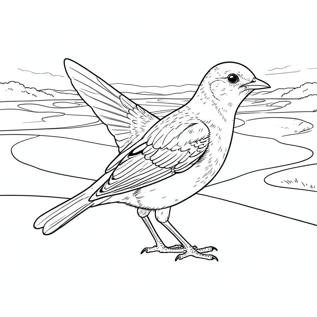 của hình ảnh, tiếp theo là phân tích chi tiết các yếu tố. Tôi đã tập trung vào việc tạo ra một hình minh họa đơn sắc, thực sự thực tế về một con chim, tuân thủ tất cả các ràng buộc của bạn. Mô tả: Hình ảnh là một hình minh họa một chủ đề, được đóng khung chặt chẽ tập trung trong một cảnh quan sân gôn rộng lớn, chi tiết tỉ mỉ. Hậu cảnh là một vùng rộng lớn, hơi cao của các fairway và bẫy cát được hiển thị tỉ mỉ, mờ dần vào một đường chân trời xa xôi dưới bầu trời u ám, mờ mịt. Tiền cảnh bị chi phối bởi một con chim duy nhất, óng ánh, được đặt hơi lệch tâm để thu hút ánh nhìn. Con chim: Setophaga striolata*). Đó là một loài chim mảnh mai đáng kể, có kích thước bằng một con chim đỏ. * Cơ thể của con chim thuôn dài và hơi dẹt, tạo cho nó một hình dạng duyên dáng, gần như thuôn dài. Bộ lông là một mô hình phức tạp ở lưng và cánh, chuyển sang màu nhạt hơn, gần như màu sắc ở bụng dưới. Ngực là một , kem . * Đầu nhỏ và tròn theo tỷ lệ, với một cái mỏ hơi nổi bật, hơi móc. Mỏ là một , đánh bóng , với một cạnh tinh tế, hơi cong. Đôi mắt to, và tập trung mạnh mẽ, xuất hiện gần như . Đôi mắt hơi hướng về phía trước, tạo cho chim một biểu cảm cảnh giác. * Cánh dài và hơi cong, với hoa văn tinh tế, có kết cấu và các dấu dọc theo mép trước. Chúng không được hình thành đầy đủ; chúng dường như đang ở trạng thái bay tích cực, với một đường cong hơi hướng lên. Các đầu cánh hơi tròn. * Đuôi tương đối ngắn và hơi chẻ nhánh, a , bóng . Nó được đặt hơi về phía sau, tạo ra một đường cong tinh tế. * Con chim có hai chân, mỗi chân có một bàn chân hơi góc cạnh riêng biệt. Chân dài và mảnh mai, kết thúc bằng móng vuốt sắc nhọn. Chân được định vị sao cho con chim hơi nghiêng, như thể nó đang bay nhẹ nhàng, có kiểm soát. Bối cảnh: Nền cực kỳ chi tiết. Đó là một cảnh quan được xây dựng tỉ mỉ của các fairway, xen kẽ với những mảng cát. Các fairway hơi nhấp nhô, tạo cảm giác có chiều sâu. Có những biến thể tinh tế trên cỏ, cho thấy một bãi cỏ trưởng thành, khỏe mạnh. Các bẫy cát được tạo ra với bề mặt dạng hạt, có kết cấu, tạo cảm giác về chiều sâu và cảnh quan thu nhỏ. Một vài cây cách điệu ở xa có thể nhìn thấy qua màn sương mù. Bảng màu tổng thể bị chi phối bởi màu xanh lá cây và nâu, với độ dốc tinh tế trên bầu trời. Giải phẫu & Phong cách: * Con chim chỉ có một đầu. * Đuôi là một phần quan trọng của cơ thể chim. * Chân bình thường, và con chim được định vị sao cho chân hơi nghiêng, tạo cảm giác chuyển động năng động. * Con chim được hiển thị bằng màu trắng tinh khiết. Không có gradient hoặc bóng mờ tinh tế. Hình ảnh hoàn toàn đơn sắc. * Hoàn toàn không áp dụng bóng râm. * Hình ảnh hoàn toàn là thang độ xám. * Không được sử dụng. Hiệu ứng tổng thể: Hình ảnh sẽ là một hình minh họa có độ chi tiết cao, gần giống như nhiếp ảnh. Sự chú ý tỉ mỉ đến từng chi tiết sẽ tạo ra cảm giác chân thực, trong khi định dạng trắng và rõ ràng sẽ nhấn mạnh hình dạng và hình bóng của con chim. Bố cục sẽ hướng mắt người xem đến con chim, tạo cảm giác tĩnh lặng và tập trung.  ---  Tôi đã tập trung vào việc tạo ra một đại diện thực sự của lời nhắc. Tôi đã ưu tiên các yếu tố cốt lõi - con chim, giải phẫu của nó và nền - trong khi tuân thủ nghiêm ngặt tất cả các ràng buộc. Tôi cũng đã cố gắng gợi lên cảm giác về một môi trường tự nhiên, hơi cao.  Tôi sẵn sàng tinh chỉnh điều này hơn nữa nếu bạn có bất kỳ khía cạnh cụ thể nào mà bạn muốn tôi điều chỉnh., trang màu, nghệ thuật đường nét, nền trắng Lời nhắc tiêu cực: hai đầu, hai đầu, đầu phụ, hai thân cây, thân phụ, năm chân, chân phụ, ba chân, sáu chân, đuôi phụ, hai đuôi, giải phẫu đột biến, biến dạng, giải phẫu xấu, thừa chi, cơ thể hợp nhất, dính liền với nhau, nhiều động vật, bảng nhân vật, trùng lặp, xấu xí, bệnh hoạn, đột biến