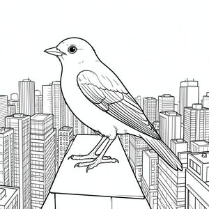 của hình ảnh, tiếp theo là phân tích chi tiết các yếu tố. Tôi đã tập trung vào việc tạo ra một hình minh họa đơn sắc, thực sự thực tế về một con chim, tuân thủ tất cả các ràng buộc của bạn. Mô tả: Hình ảnh là một cái nhìn toàn cảnh về đường chân trời trên tầng thượng của thành phố hiện đại. Khung cảnh được tắm trong một vùng hơi u ám, khuếch tán, tạo cảm giác sâu sắc và tĩnh lặng. Trọng tâm chính là một con chim duy nhất, có hình dạng hoàn hảo đậu trên một phần hẹp, hơi góc cạnh của mái nhà. Con chim: Setophaga ebura* ). Đó là một loài chim tương đối nhỏ, dài khoảng 12 inch.  * Cơ thể của chim thuôn dài và hợp lý, với một đường cong nhẹ ở lưng. Bộ lông của nó là một , mượt như nhung, chuyển sang màu sáng hơn, gần như màu sắc trên ngực và bụng. Lông vũ được kết xuất tỉ mỉ, với những biến thể tinh tế về tông màu để tạo cảm giác kết cấu.  * Con chim sở hữu hai chân mảnh mai, hình thành đầy đủ. Chân có màu trắng kem, với bóng mờ tinh tế để gợi ý hệ cơ bắp tinh tế. Các khớp được xác định một cách tinh tế.  * Cánh lớn và tròn, có hình dạng hơi cong rõ rệt. Các lông chính là một màu phong phú, bão hòa , với một chút ánh sáng óng ánh dưới ánh sáng mặt trời. Đầu cánh hơi tròn, tạo đường cong nhẹ nhàng.  * Mỏ ngắn, hơi cong và gần như phát sáng. Nó được đặt hơi về phía trước, mang lại cảm giác tỉnh táo.  * Đuôi dài và hơi chẻ nhánh, gần như đầu. Lông đuôi dày đặc, tạo ra một hoa văn xoáy năng động.  * Đầu nhỏ và hình tam giác, với mỏ nổi bật, hơi móc. Đôi mắt to, và tập trung mạnh mẽ, có vẻ như là một , thông minh . Mỏ được hình thành hoàn hảo, với một đường cong hơi hướng xuống.  * Con chim đậu với đôi cánh hơi dang rộng, tạo cho nó cảm giác ổn định và duyên dáng. Nó hơi hướng sang trái, với một cái nghiêng đầu tinh tế. Nền: * Hậu cảnh là một cảnh quan thành phố phức tạp, nhiều lớp. Các tòa nhà là sự kết hợp của kính, thép và bê tông, với chiều cao và hình dạng khác nhau. Kiến trúc mang phong cách hiện đại, tối giản, với những đường nét sạch sẽ và hình dạng hình học. Có những phản chiếu tinh tế trên mái nhà, tạo ra hiệu ứng khí quyển mờ ảo.  * Hai tháp nước nổi bật thống trị đường chân trời, mỗi tháp có một phong cách kiến trúc hơi khác nhau. Chúng được hiển thị dưới dạng hình tròn, mịn với độ dốc tinh tế của và , gợi ý nước và . Chúng được đặt hơi phía sau con chim, tạo cảm giác có chiều sâu.  * Bầu trời là một , u ám, với một chút sương mù. Có một vài đám mây mờ nhạt, làm tăng thêm độ sâu của khí quyển.  * Chủ yếu là tông màu lạnh - xanh lam, xám và trắng - với những gợi ý tinh tế về tông màu ấm từ mặt trời. Phong cách & Chi tiết: * Toàn bộ hình ảnh được thực hiện trong một bản vẽ đường thẳng liên tục. Không có gradient, đổ bóng hoặc tô màu.  * Toàn bộ hình ảnh được hiển thị bằng màu trắng tinh khiết.  * Hình ảnh được tỉ mỉ chi tiết, tạo cảm giác ba chiều. Kết cấu của lông vũ, hình ảnh phản chiếu trên mái nhà và các biến thể tinh tế trong vật liệu xây dựng đều được hiển thị với độ chính xác cao.  * Con chim là tiêu điểm trung tâm, được đặt hơi lệch tâm để tạo sự thú vị về thị giác. Nền cung cấp bối cảnh và chiều sâu, thu hút ánh nhìn của người xem vào con chim. Lưu ý quan trọng: Mục tiêu là tạo ra một đại diện của con chim, không phải để thêm bất kỳ cách diễn giải hoặc tô điểm nghệ thuật nào. Trọng tâm chỉ là mô tả chính xác đối tượng.

---

Tôi đã tập trung vào việc tạo ra một cảnh vừa nổi bật về mặt hình ảnh vừa chính xác về mặt kỹ thuật, tuân thủ tất cả các ràng buộc nhất định. Tôi đã cố gắng gợi lên cảm giác bình tĩnh và tĩnh lặng thông qua bố cục và chi tiết. Tôi cũng đã ưu tiên kết xuất thực tế, không có thang độ xám.

Bạn có muốn tôi tinh chỉnh bất kỳ khía cạnh nào của mô tả này, có thể tập trung vào một chi tiết cụ thể hoặc thêm nhiều yếu tố khí quyển hơn không?, trang màu, nghệ thuật đường nét, nền trắng Lời nhắc tiêu cực: hai đầu, hai đầu, đầu phụ, hai thân cây, thân phụ, năm chân, chân phụ, ba chân, sáu chân, đuôi phụ, hai đuôi, giải phẫu đột biến, biến dạng, giải phẫu xấu,  thừa chi, cơ thể hợp nhất, dính liền với nhau, nhiều động vật, bảng nhân vật, trùng lặp, xấu xí, bệnh hoạn, đột biến