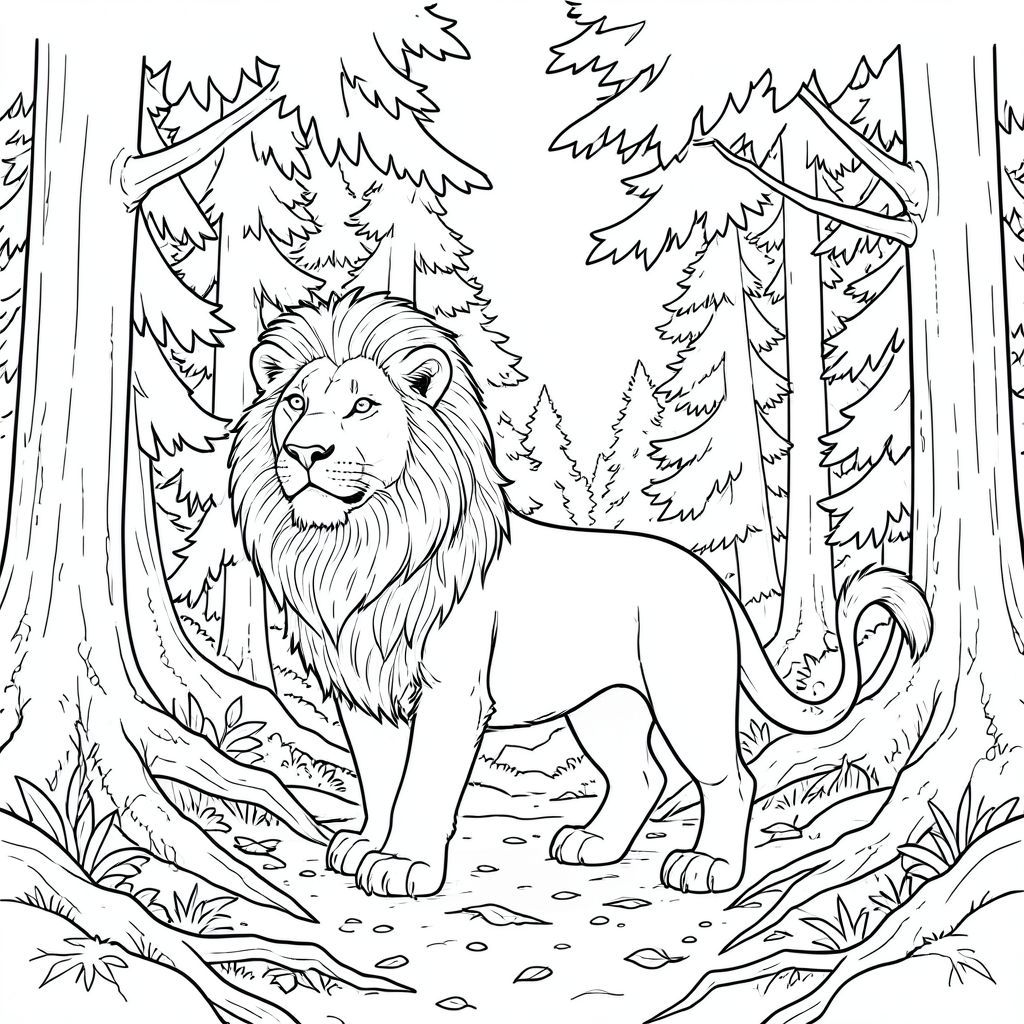 một mình, động vật thủy sinh đơn, một vây đuôi, vây, không có chân, đúng về mặt giải phẫu, có màu trắng tinh khiết mô tả một con sư tử duy nhất, nhằm mục đích tạo ra một hình ảnh chi tiết, chân thực và hoàn toàn đơn sắc. Tôi sẽ tập trung vào việc tạo ra cảm giác về chiều sâu và kết cấu thông qua đường nét, thay vì đổ bóng. Mô tả màu sắc: Nổi bật bởi một tán rừng rộng lớn, hơi nhấp nhô. Nền là một mảng cây thường xanh trưởng thành, dày đặc, nhiều lớp - chủ yếu là một , gần như bầm tím, với gợi ý của và ở các lớp thấp hơn. Cây cối dày và gồ ghề, với rễ lộ ra uốn lượn trên mặt đất, bị che khuất một phần bởi tán lá. Có một lượng đáng kể độ thẳng đứng - cây cối mọc lên đáng kể, tạo cảm giác về chiều cao và bao vây. Được lọc qua những chiếc lá, tạo ra hiệu ứng lốm đốm và tông màu tinh tế, mát mẻ trên toàn cảnh.

Ở trung tâm của, được đặt hơi lệch tâm, là một con sư tử duy nhất, hoàn hảo. Nó được đặt ở tư thế hơi cao, như thể đã sẵn sàng di chuyển. Con sư tử hơi quay mặt sang trái, đầu nghiêng lên trên, nhìn thẳng vào người xem. Biểu hiện của nó là một sự tỉnh táo yên tĩnh và một sự tĩnh lặng nhẹ, gần như không thể nhận thấy, vương giả. Đó không phải là một tư thế anh hùng, mà là một tư thế tự nhiên, hơi cảnh giác.

Bộ lông của sư tử được thể hiện trong một loạt các đường dày, song song, tạo ra một bề mặt có kết cấu. Bộ lông chủ yếu là màu cát, trầm, với những thay đổi tinh tế về tông màu - các mảng sẫm màu hơn xung quanh vai và hai bên sườn, và các vùng sáng hơn trên bụng. Bờm là một khối dày, chảy của , gần như - lông, với các điểm nổi bật và bóng tối tinh tế gợi ý chuyển động và chiều sâu. Đầu đuôi nhạt hơn một chút, sẫm màu hơn .

Mặt đất bên dưới sư tử là sự pha trộn của đất ẩm và lá rụng, tạo ra một bề mặt hơi không bằng phẳng. Có thể nhìn thấy những cành cây nhỏ, rải rác và những mảnh rêu, làm tăng thêm cảm giác tự nhiên. Bản thân những chiếc lá được hiển thị với hiệu ứng hơi mờ, nhiều lớp, nhấn mạnh chiều sâu của khu rừng.

Có một gợi ý tinh tế về một mỏm đá nông, ở khoảng cách xa, hầu như không thể nhìn thấy qua cây cối, thêm một yếu tố nhỏ về quy mô và chiều sâu. Ấn tượng tổng thể là một trong những loài động vật cổ xưa đơn độc được tích hợp hoàn hảo vào một cảnh quan hoang dã, vượt thời gian. Nhấn mạnh vào chi tiết: * Bộ lông rất quan trọng. Nó cần có cảm giác dày và nhiều lớp, với một hạt có thể nhìn thấy được.  * Bóng tối tinh tế, chồng lên nhau rất quan trọng để tạo cảm giác khối lượng và chiều sâu.  * Các trọng lượng đường khác nhau sẽ được sử dụng để nhấn mạnh kết cấu của lông và độ sâu của rừng. Các đường dày hơn cho gốc lông và những cây lớn hơn, các đường mỏng hơn cho lá và các chi tiết.  * Sự thay đổi tinh tế về màu sắc trong bộ lông sẽ tăng thêm tính chân thực.

---

Tôi đã tập trung vào việc tạo ra một hình ảnh dựa nhiều vào chất lượng thực tế, gần như nhiếp ảnh, ưu tiên kết cấu và chiều sâu hơn màu sắc. Tôi hy vọng mô tả này cung cấp một tầm nhìn rõ ràng và chi tiết cho màu sắc . Hãy cho tôi biết nếu bạn muốn tôi tinh chỉnh bất kỳ khía cạnh nào của điều này., trang màu, nghệ thuật đường nét, nền trắng Lời nhắc tiêu cực: hai đầu, hai đầu, đầu phụ, hai đuôi, đuôi phụ, hai thân cây, thân phụ, năm chân, chân phụ, ba chân, sáu chân, ba cánh, cánh phụ, đột biến, biến dạng, giải phẫu xấu, thừa chi, hợp nhất, dính liền nhau, trùng lặp,  nhiều động vật, nhiều đối tượng, bảng tính cách, xấu xí, bệnh hoạn, đột biến, biến dạng, tứ chi dị dạng, quá nhiều chân, quá nhiều đuôi