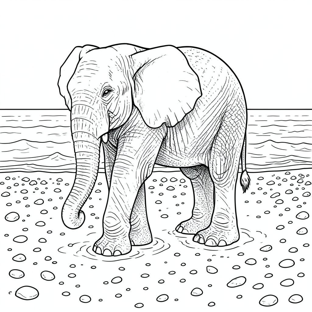 một mình, một con côn trùng, sáu chân, đúng về mặt giải phẫu, có màu trắng tinh khiết mô tả một con voi duy nhất, chi tiết tỉ mỉ và được hiển thị theo một phong cách vẽ đường thẳng duy nhất, kiên định, hoàn toàn không có bóng mờ hay màu sắc. Sự miêu tả: Khung cảnh là một bãi biển cát núi lửa rộng lớn, hoang vắng. Cát cực kỳ mịn, gần như dạng hạt và trải dài gần đến đường chân trời. Nó ẩm ướt, phản chiếu sự mờ nhạt, của một bầu trời xa xăm, hơi u ám - một , bị rửa trôi. Cát rải rác những viên sỏi nhỏ, nhẵn và các mảnh đá núi lửa, tạo ra một bề mặt có kết cấu, không bằng phẳng. Những con sóng chậm và nhịp nhàng, hầu như không phá vỡ bề mặt cát, và có một màu, gần như bị bầm tím. Chúng không sụp đổ; họ chỉ đơn giản là .

Ở giữa tiền cảnh, hơi lệch tâm, là một con voi khổng lồ duy nhất. Nó được định vị như thể nó chìm một phần trong cát, khối lượng khổng lồ của nó chiếm ưu thế trong bố cục. Con voi cao khoảng 8 feet ở vai. Da của nó có lốm đốm, -, với những thay đổi tinh tế về tông màu cho thấy tuổi tác và thời tiết. Kết cấu của da cực kỳ chi tiết - có thể nhìn thấy các nếp nhăn, sẹo nhỏ và các mảng sẫm màu hơn một chút, đặc biệt là xung quanh khớp và dọc theo hai bên sườn.

Đầu voi hơi góc cạnh, với một đường cong nhẹ nhàng ở cổ. Đôi mắt của nó được thiết lập và một , gần như màu trắng đục, truyền tải cảm giác của sự khôn ngoan cổ xưa và quan sát yên tĩnh. Mũi rộng và hơi dẹt, với một đường gờ da tinh tế. Miệng hơi há hở, để lộ một chút - nướu. Tai lớn và hơi rủ xuống, với một hoa văn tinh tế, có kết cấu sẫm màu hơn.

Chân voi dài và dày, kết thúc bằng bàn chân rộng, dang rộng. Bàn chân là một , bùn lầy , với một vết lõm nhẹ ở đế. Chân hơi góc cạnh, cho thấy một tư thế thoải mái. Chân không hoàn toàn thẳng; có một đường cong tinh tế, gần như không thể nhận thấy đối với họ.

Nền là một bản rửa của, tắt tiếng . Đường chân trời rất thấp, tạo cảm giác rộng lớn và cô lập. Không có mây, không có núi xa xôi, chỉ có cát rộng lớn vô tận và sự chuyển động nhịp nhàng của sóng. Ấn tượng tổng thể là một trong những vẻ đẹp rõ ràng, cô đơn và quy mô rộng lớn. Phong cách: Minh họa nghệ thuật đường nét tinh khiết và trắng. Không bóng, không màu. Nhấn mạnh vào đường nét và kết cấu chính xác. Lưu ý: Mục tiêu là tạo ra một quy mô và tuổi tác khổng lồ thông qua chi tiết của các đường nét và các biến thể tinh tế trong tông màu, thay vì đại diện theo nghĩa đen và màu sắc.

---

Tôi đã tập trung vào việc tạo ra một cảnh vừa nổi bật về mặt hình ảnh vừa có bầu không khí sâu sắc, sử dụng các ràng buộc của lời nhắc để đạt được tính thẩm mỹ rất cụ thể và được kiểm soát. Tôi đã ưu tiên cảnh này hơn bất kỳ nỗ lực nào về chủ nghĩa hiện thực nhiếp ảnh. Hãy cho tôi biết nếu bạn muốn tôi điều chỉnh bất cứ điều gì!, trang màu, nghệ thuật đường nét, nền trắng Lời nhắc tiêu cực: hai đầu, hai đầu, thêm đầu, hai đuôi, thêm đuôi, hai thân cây, thêm thân cây, năm chân, thêm chân, ba chân, sáu chân, ba cánh, thêm cánh, đột biến, biến dạng, giải phẫu xấu, thừa chi, hợp nhất, dính liền nhau, trùng lặp, nhiều động vật, nhiều đối tượng,  bảng tính cách, xấu xí, bệnh hoạn, đột biến, biến dạng, tứ chi dị dạng, quá nhiều chân, quá nhiều đuôi