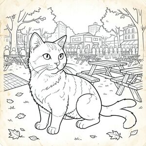 một mình, động vật thủy sinh đơn, một vây đuôi, vây, không có chân, đúng về mặt giải phẫu, có màu trắng tinh khiết mô tả một con mèo duy nhất, hoàn toàn không màu, được thiết kế để trở thành một cảnh chi tiết và đắm chìm. Mô tả tô màu: Đây là một loại giấy hơi có kết cấu, hơi già - hãy nghĩ đến một tờ giấy da hơi thô, hơi vàng. Hậu cảnh là khung cảnh công viên đô thị rộng lớn, hơi u ám, vào cuối buổi chiều. Đó là một lễ hội xe tải thực phẩm bận rộn, nhưng trọng tâm hoàn toàn là con mèo. Con mèo: Con mèo được đặt ở góc phần tư dưới bên trái của góc phần tư , hơi nghiêng sang phải, tạo cảm giác chiều sâu. Đó là một con mướp cỡ trung bình, cao khoảng 6 inch ở vai. Bộ lông của nó có màu cát, lốm đốm, với những thay đổi tinh tế về tông màu trên cơ thể - hơi sáng về phía sau và sâu hơn ở xương sườn. Có một hoa văn "cá thu" tinh tế, gần như không thể nhận thấy, trên lưng của nó, nhưng nó không quá rõ rệt. Bộ lông của nó hơi xù lông, tạo cảm giác chuyển động. Khuôn mặt đặc biệt quan trọng - nó có đôi mắt to, biểu cảm, hơi tách ra, với một chút lông mày hơi nhăn. Mũi có hình dạng tròn với kết cấu tinh tế, hơi ướt. Râu của nó dài, mỏng và hơi cong, kéo dài ra ngoài. Tai của mèo to, hình tam giác và hơi tròn, với một cái tinh tế, kéo dài từ trên xuống. Đuôi của nó dài và hơi cong, kết thúc bằng một điểm tròn nhỏ. Hậu cảnh – Cảnh công viên: Hậu cảnh là một ấn tượng dày đặc, hơi mờ của một công viên. Có một số bàn dã ngoại nằm rải rác khắp nơi, mỗi bàn có một mặt bàn gỗ nhỏ, hơi mòn. Các bàn ăn được sắp xếp theo kiểu lỏng lẻo, có phần bừa bãi, tạo cảm giác lễ hội tấp nập, thân mật. Một vài chiếc lá rải rác - chủ yếu là và - có thể nhìn thấy trên mặt đất, bị che khuất một phần bởi bóng tối. Có một vài chiếc chăn dã ngoại nhỏ, rực rỡ được phủ bừa bãi. Một vòi chữa cháy bằng kim loại nhỏ, hơi nghiêng có thể nhìn thấy ở hậu cảnh, tạo thêm nét chi tiết đô thị. Cỏ bị tắt tiếng, hơi -. Mềm mại và khuếch tán, tạo ra một bầu không khí mờ mịt, hơi mát mẻ. Có một làn sương mù tinh tế, gần như không thể nhận thấy trong không khí, làm dịu các rìa của cảnh. Ấn tượng tổng thể là một trong những sự kiện ngoài trời hơi hỗn loạn, nhưng sống động. Bầu không khí tổng thể: Bảng màu chủ yếu là thang độ xám với tông màu rất tinh tế, ấm áp để lọc qua cây cối. Trọng tâm là con mèo như một yếu tố trung tâm, tạo cảm giác quan sát yên tĩnh và tĩnh lặng trong môi trường lễ hội bận rộn. Hình ảnh sẽ gợi lên cảm giác bình tĩnh và một bầu không khí hơi hoài cổ, hơi hay thay đổi.

---

Tôi đã tập trung vào việc tạo ra một cảnh chi tiết và gợi cảm, vừa phong phú về mặt hình ảnh vừa đơn giản về mặt khái niệm. Tôi đã ưu tiên hình thức và biểu cảm của con mèo hơn bất kỳ phong cách nghệ thuật cụ thể nào ngoài sự nghiêm ngặt và trắng. Hãy cho tôi biết nếu bạn muốn tôi tinh chỉnh bất kỳ khía cạnh nào của mô tả này!, trang màu, nghệ thuật đường nét, nền trắng Lời nhắc tiêu cực: hai đầu, hai đầu, đầu phụ, hai đuôi, đuôi phụ, hai thân cây, thân phụ, năm chân, chân phụ, ba chân, sáu chân, ba cánh, cánh phụ, đột biến, biến dạng, giải phẫu xấu, thừa chi, hợp nhất, dính,  trùng lặp, nhiều động vật, nhiều đối tượng, bảng nhân vật, xấu xí, bệnh hoạn, đột biến, biến dạng, tứ chi dị dạng, quá nhiều chân, quá nhiều đuôi