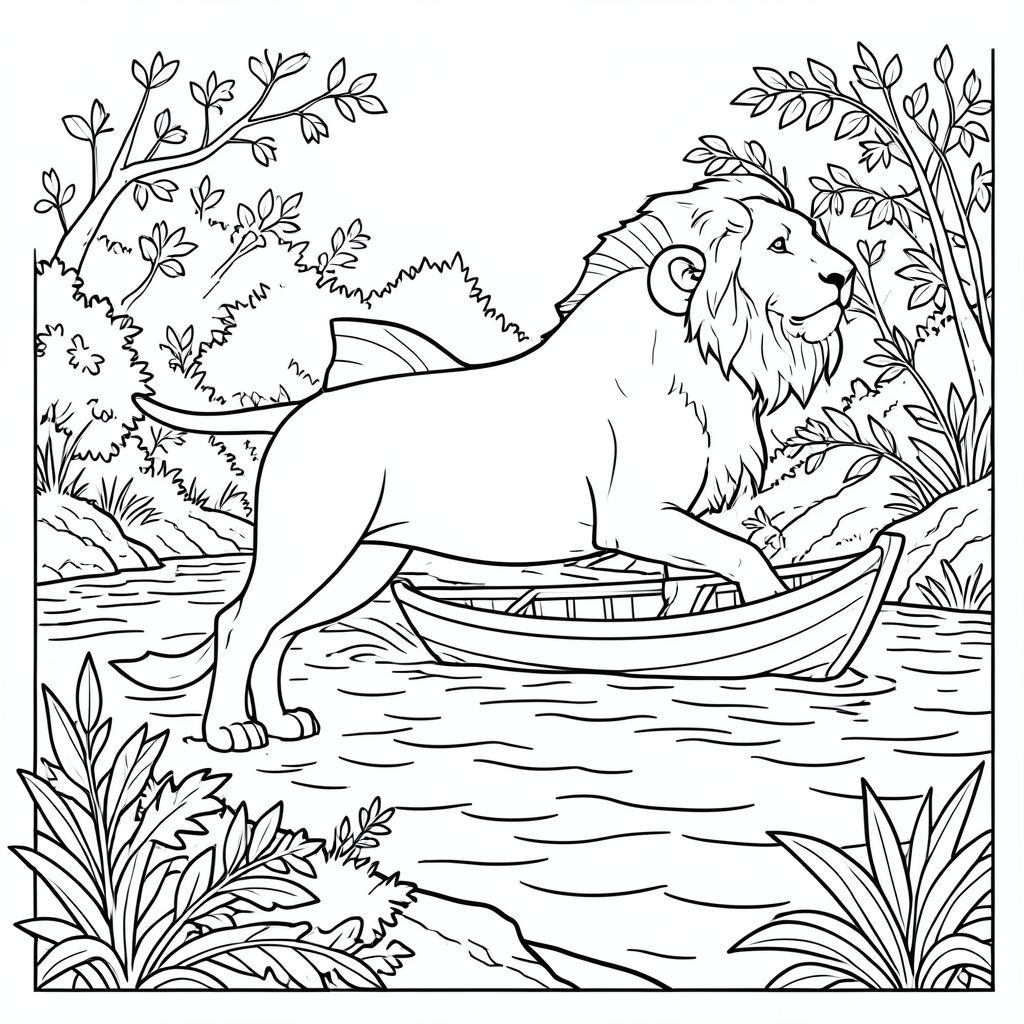 Độc lập, Động vật thủy sinh đơn, Một vây đuôi, Vây, Không có chân, Đúng giải phẫu, Sư tử, Solo, sông, thuyền, cuộc đua, Nước, lý lịch, chi tiết, phức tạp, Nghệ thuật đường, Đơn sắc, Thang độ xám, thực tế, Art Nouveau, hình minh họa, độc thân, tiêu điểm, Thành phần, chiều sâu, phối cảnh, mạnh mẽ, , kết cấu, Tán lá, Chuyển động, năng động, mạnh mẽ, thanh lịch, Hình bóng, bờ sông, mặt nước, Rồng, tàu, tốc độ, Dòng chảy, trang màu, nghệ thuật đường, nền trắng Nhắc nhở tiêu cực:  hai đầu, hai đầu, đầu phụ, hai đuôi, đuôi phụ, hai thân cây, thân phụ, năm chân, thêm chân, ba chân, sáu chân, ba cánh, thêm cánh, đột biến, biến dạng, giải phẫu xấu, thừa chi, hợp nhất, dính, trùng lặp, nhiều động vật, nhiều đối tượng, bảng nhân vật, xấu xí, bệnh hoạn, đột biến, biến dạng, tứ chi dị dạng, quá nhiều chân, quá nhiều đuôi