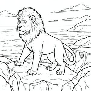 Độc mình, Linh trưởng đơn, Hai cánh tay, Hai chân, Một đuôi, Đúng giải phẫu, Sư tử, Chi tiết, cảnh, Toàn cảnh, Cạnh vách đá, đại dương, Hoàng hôn, kịch tính, lý lịch, phong cảnh, thực tế, và trắng, nghệ thuật đường, hình minh họa, Độc thân, Tư thế, mạnh mẽ, phối cảnh, , chi tiết, phức tạp, kiệt tác, Đơn sắc, Không có bóng, không màu, Nội thất trắng, lý lịch, , đơn giản, Thành phần, trang màu, nghệ thuật đường, nền trắng Nhắc nhở tiêu cực: hai đầu, hai đầu,  đầu phụ, hai đuôi, đuôi phụ, hai thân cây, thân phụ, năm chân, chân phụ, ba chân, sáu chân, ba cánh, thêm cánh, đột biến, biến dạng, giải phẫu xấu, thừa chi, hợp nhất, dính liền nhau, trùng lặp, nhiều động vật, nhiều đối tượng, bảng nhân vật, xấu xí, bệnh hoạn, đột biến, biến dạng, tứ chi dị dạng, quá nhiều chân, quá nhiều đuôi