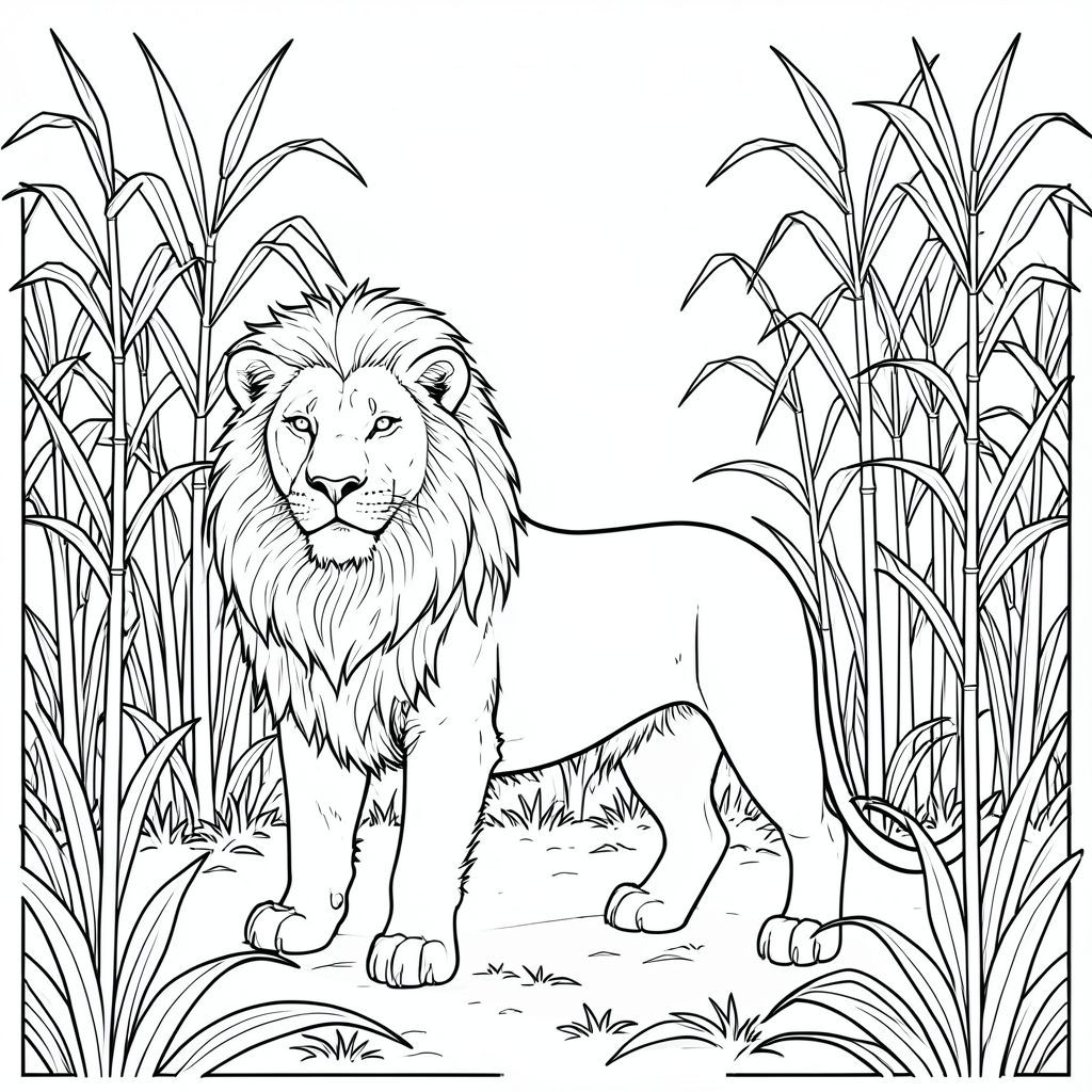 solo, động vật đơn, bốn chân, một đầu, một đuôi, đúng giải phẫu, sư tử, chi tiết, cảnh, lý lịch, thân cây cao, , mía, cánh đồng, rộng, mở, ánh sáng mặt trời, bóng tối, thực tế, Art nouveau, hình minh họa, Độc thân, sư tử, phức tạp, nghệ thuật đường nét, và trắng, không bóng, không màu, tinh khiết, trắng, nội địa, lý lịch, chi tiết, kiệt tác, đơn sắc, trang màu, nghệ thuật đường, nền trắng Nhắc nhở tiêu cực: hai đầu, hai đầu,  đầu phụ, hai đuôi, đuôi phụ, hai thân cây, thân phụ, năm chân, chân phụ, ba chân, sáu chân, ba cánh, thêm cánh, đột biến, biến dạng, giải phẫu xấu, thừa chi, hợp nhất, dính liền nhau, trùng lặp, nhiều động vật, nhiều đối tượng, bảng nhân vật, xấu xí, bệnh hoạn, đột biến, biến dạng, tứ chi dị dạng, quá nhiều chân, quá nhiều đuôi