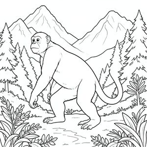 Độc lập, Linh trưởng đơn, Hai cánh tay, Hai chân, Một đuôi, Đúng giải phẫu, Chi tiết, phong cảnh, , trà, núi, Sương mù,, cô đơn, thực tế, hình minh họa, Nghệ thuật đường nét, và trắng, Đơn sắc, lý lịch, rừng, Tán lá, , , chiều sâu, phối cảnh, Chi tiết, phức tạp, kiệt tác, Độc thân, tiêu điểm, trang màu, nghệ thuật đường, nền trắng Nhắc nhở tiêu cực: hai đầu, hai đầu, thêm đầu, hai đuôi, thêm đuôi, hai thân cây, thêm thân cây,  năm chân, thêm chân, ba chân, sáu chân, ba cánh, thêm cánh, đột biến, biến dạng, giải phẫu xấu, thừa chi, hợp nhất, dính liền nhau, trùng lặp, nhiều động vật, nhiều đối tượng, bảng tính cách, xấu xí, bệnh hoạn, đột biến, biến dạng, tứ chi dị dạng, quá nhiều chân, quá nhiều đuôi