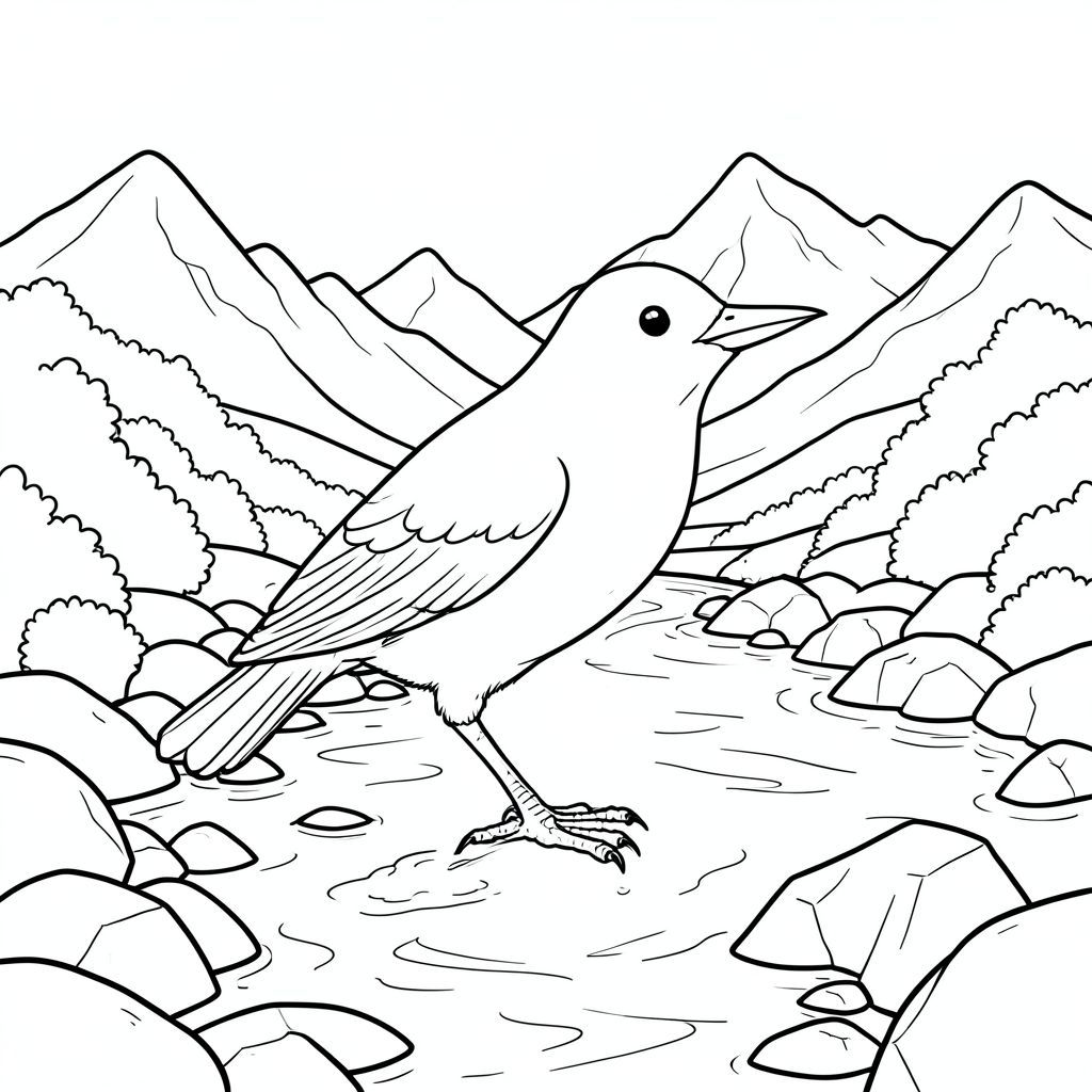 Độc lập, một con chim, hai chân, hai cánh, một mỏ, chính xác về mặt giải phẫu, chim, Chi tiết, núi, sông, đá, Nước, mịn, trong sáng, vội vàng, phong cảnh, Thanh thản, rộng, lý lịch, phức tạp, nghệ thuật đường nét, kiệt tác, và trắng, không bóng, không màu, nội thất trắng, đơn giản, mạnh mẽ, tiêu điểm, phối cảnh, thực tế, Chi tiết, nghệ thuật, hình minh họa, trang màu, nghệ thuật đường, nền trắng Nhắc nhở tiêu cực: hai đầu, hai đầu,  đầu phụ, hai đuôi, đuôi phụ, hai thân cây, thân phụ, năm chân, chân phụ, ba chân, sáu chân, ba cánh, thêm cánh, đột biến, biến dạng, giải phẫu xấu, thừa chi, hợp nhất, dính liền nhau, trùng lặp, nhiều động vật, nhiều đối tượng, bảng nhân vật, xấu xí, bệnh hoạn, đột biến, biến dạng, tứ chi dị dạng, quá nhiều chân, quá nhiều đuôi