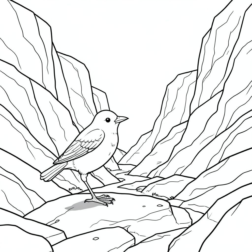 Độc lập, chim đơn, Hai chân, Hai cánh, Một mỏ, Đúng giải phẫu, đá, Hẻm núi, bóng, chiều sâu, phối cảnh, chi tiết, phức tạp, nghệ thuật đường, Thang độ xám, Đơn sắc, tự nhiên, phong cảnh, chim, cô đơn, Kết cấu, lý lịch, Phân lớp, Thành tạo đá, Ánh sáng mặt trời, Điểm nổi bật, góc thấp, kịch tính, Khí quyển, thực tế, 3d, Thể tích, , , Thành phần, tiêu điểm, mạnh mẽ, đơn giản, thanh lịch, trang màu, nghệ thuật đường, nền trắng Nhắc nhở tiêu cực: hai đầu,  hai đầu, đầu phụ, hai đuôi, đuôi phụ, hai thân cây, thân phụ, năm chân, thêm chân, ba chân, sáu chân, ba cánh, thêm cánh, đột biến, biến dạng, giải phẫu xấu, thừa chi, hợp nhất, dính liền, trùng lặp, nhiều động vật, nhiều đối tượng, bảng tính cách, xấu xí, bệnh hoạn, đột biến, biến dạng, tứ chi dị dạng, quá nhiều chân, quá nhiều đuôi