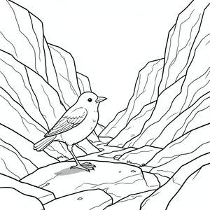 Độc lập, chim đơn, Hai chân, Hai cánh, Một mỏ, Đúng giải phẫu, đá, Hẻm núi, bóng, chiều sâu, phối cảnh, chi tiết, phức tạp, nghệ thuật đường, Thang độ xám, Đơn sắc, tự nhiên, phong cảnh, chim, cô đơn, Kết cấu, lý lịch, Phân lớp, Thành tạo đá, Ánh sáng mặt trời, Điểm nổi bật, góc thấp, kịch tính, Khí quyển, thực tế, 3d, Thể tích, , , Thành phần, tiêu điểm, mạnh mẽ, đơn giản, thanh lịch, trang màu, nghệ thuật đường, nền trắng Nhắc nhở tiêu cực: hai đầu,  hai đầu, đầu phụ, hai đuôi, đuôi phụ, hai thân cây, thân phụ, năm chân, thêm chân, ba chân, sáu chân, ba cánh, thêm cánh, đột biến, biến dạng, giải phẫu xấu, thừa chi, hợp nhất, dính liền, trùng lặp, nhiều động vật, nhiều đối tượng, bảng tính cách, xấu xí, bệnh hoạn, đột biến, biến dạng, tứ chi dị dạng, quá nhiều chân, quá nhiều đuôi