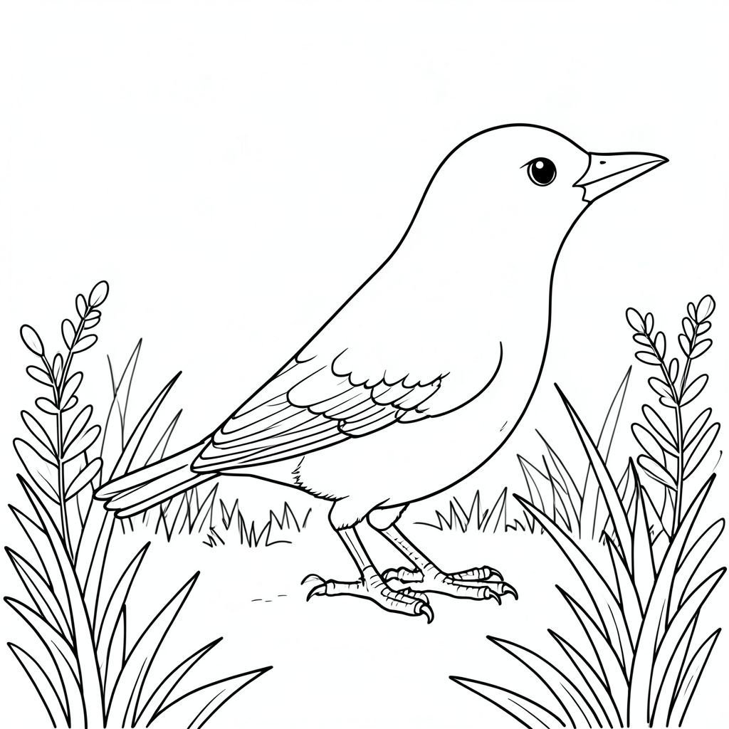 Độc lập, một con chim, hai chân, hai cánh, một mỏ, chính xác về mặt giải phẫu, nền chi tiết, thực tế, chim đơn, nghệ thuật đường nét phức tạp, và trắng, Đơn sắc, Thang độ xám, Hình dạng đơn giản, mềm mại, Khí quyển, Độ sâu trường ảnh, tiêu điểm, phối cảnh, Thành phần, Tự nhiên, Chi tiết lông vũ, cỏ, Ánh sáng mặt trời, tán lá, yên bình, thanh bình, Tối giản, thanh lịch, Hình bóng mạnh mẽ, trang màu, nghệ thuật đường nét, nền trắng Nhắc nhở tiêu cực: hai đầu, hai đầu,  đầu phụ, hai đuôi, đuôi phụ, hai thân cây, thân phụ, năm chân, chân phụ, ba chân, sáu chân, ba cánh, thêm cánh, đột biến, biến dạng, giải phẫu xấu, thừa chi, hợp nhất, dính liền nhau, trùng lặp, nhiều động vật, nhiều đối tượng, bảng nhân vật, xấu xí, bệnh hoạn, đột biến, biến dạng, tứ chi dị dạng, quá nhiều chân, quá nhiều đuôi