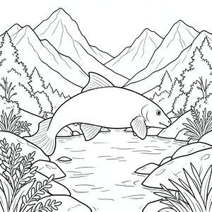 Độc lập, Động vật thủy sinh đơn, Một vây đuôi, Vây, Không có chân, Đúng giải phẫu, Sư tử, Chi tiết, cảnh, lý lịch, Núi, sông, đá, Tán lá, Ánh sáng mặt trời, bóng, thực tế, nghệ thuật đường, Độc thân, tiêu điểm, Thành phần, độ sâu, kết cấu, thang độ xám, Đơn sắc, Đơn giản, thanh lịch, mạnh mẽ, hùng vĩ, vùng hoang dã, tự nhiên, Môi trường, phối cảnh, nghệ thuật, hình minh họa, Bản vẽ, chi tiết tốt, Đường nét nét, trang màu, nghệ thuật đường, nền trắng Nhắc nhở tiêu cực: hai đầu,  hai đầu, đầu phụ, hai đuôi, đuôi phụ, hai thân cây, thân phụ, năm chân, thêm chân, ba chân, sáu chân, ba cánh, thêm cánh, đột biến, biến dạng, giải phẫu xấu, thừa chi, hợp nhất, dính liền, trùng lặp, nhiều động vật, nhiều đối tượng, bảng tính cách, xấu xí, bệnh hoạn, đột biến, biến dạng, tứ chi dị dạng, quá nhiều chân, quá nhiều đuôi