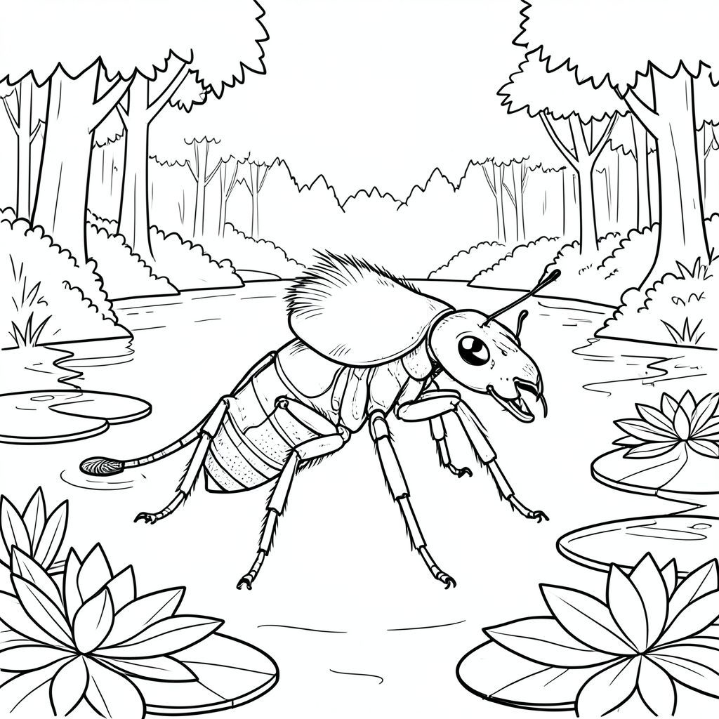 Độc lập, Côn trùng đơn, Sáu chân, Đúng về mặt giải phẫu, Sư tử, Chi tiết, cảnh, lý lịch, rừng, hồ, Miếng hoa loa kèn, Cây xa, Thực tế, Nghệ thuật đường nét, Đơn sắc, Không có bóng, không màu, kiệt tác, trang màu, nghệ thuật đường nét, nền trắng Nhắc nhở tiêu cực: hai đầu, hai đầu, thêm đầu, hai đuôi, thêm đuôi, hai thân cây, thêm thân cây, năm chân, thêm chân, ba chân, sáu chân,  ba cánh, thêm cánh, đột biến, biến dạng, giải phẫu xấu, thừa chi, hợp nhất, dính liền, trùng lặp, nhiều động vật, nhiều đối tượng, bảng nhân vật, xấu xí, bệnh hoạn, đột biến, biến dạng, tứ chi dị dạng, quá nhiều chân, quá nhiều đuôi