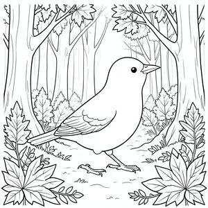 solo, một con chim, hai chân, hai cánh, một mỏ, đúng về mặt giải phẫu, nền chi tiết, nghệ thuật đường nét phức tạp, và trắng, một con chim, thực tế, rừng mùa thu, lá, cây chi tiết, bóng râm vắng mặt, tinh khiết và trắng, kiệt tác, hình minh họa, phối cảnh, chiều sâu, thành phần mạnh mẽ, trang màu, nghệ thuật đường nét, nền trắng Lời nhắc tiêu cực: hai đầu, hai đầu, thêm đầu, hai đuôi, thêm đuôi, hai thân cây,  thân phụ, năm chân, thừa chân, ba chân, sáu chân, ba cánh, cánh phụ, đột biến, biến dạng, giải phẫu xấu, thừa chi, hợp nhất, dính liền nhau, trùng lặp, nhiều động vật, nhiều đối tượng, bảng nhân vật, xấu xí, bệnh hoạn, đột biến, biến dạng, tứ chi dị dạng, quá nhiều chân, quá nhiều đuôi