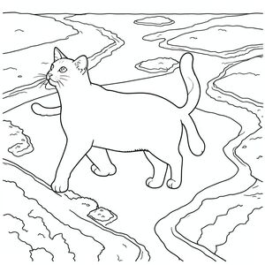 solo, động vật đơn, bốn chân, một đầu, một đuôi, đúng giải phẫu, con mèo, chi tiết, cảnh, Môi trường, thực tế, Trên không, Đồng bằng sông, Bãi cát, Đảo, phức tạp, Nghệ thuật đường nét, Đơn sắc, và trắng, Không đổ bóng, không màu, kiệt tác, trang màu, nghệ thuật đường nét, nền trắng Nhắc nhở tiêu cực: hai đầu, hai đầu, thêm đầu, hai đuôi, thêm đuôi, hai thân cây, thêm thân cây, năm chân,  thừa chân, ba chân, sáu chân, ba cánh, thêm cánh, đột biến, biến dạng, giải phẫu xấu, thừa chi, hợp nhất, dính liền nhau, trùng lặp, nhiều động vật, nhiều đối tượng, bảng nhân vật, xấu xí, bệnh hoạn, đột biến, biến dạng, tứ chi dị dạng, quá nhiều chân, quá nhiều đuôi