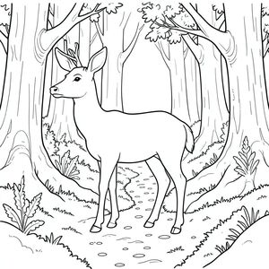 solo, động vật đơn, bốn chân, một đầu, một đuôi, đúng giải phẫu, hươu, đơn độc, đường rừng, mặt đất rêu phong, cây cổ thụ, ánh sáng mặt trời lốm đốm, chi tiết, thực tế, và trắng, nghệ thuật đường, hình minh họa, kiệt tác, trang màu, nghệ thuật đường, nền trắng Lời nhắc tiêu cực: hai đầu, hai đầu, thêm đầu, hai đuôi, thêm đuôi, hai thân cây, thêm thân cây, năm chân, thêm chân, ba chân,  sáu chân, ba cánh, thêm cánh, đột biến, biến dạng, giải phẫu xấu, thừa chi, hợp nhất, dính liền, trùng lặp, nhiều động vật, nhiều đối tượng, bảng tính cách, xấu xí, bệnh hoạn, đột biến, biến dạng, tứ chi dị dạng, quá nhiều chân, quá nhiều đuôi