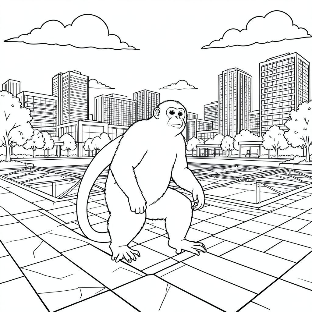 Độc lập, Linh trưởng đơn, Hai cánh tay, Hai chân, Một đuôi, Đúng giải phẫu, thú vật, Khu phức hợp thể thao, Kim cương bóng chày, Bãi đậu xe, Mở rộng, Đô thị, Hiện đại, ngoài trời, phong cảnh, lát đá, bê tông, kim loại, ly, Ánh sáng mặt trời, , Sự phản chiếu, Bầu trời, Đám mây, cao tầng, Tòa nhà, Bãi đậu xe, Lối đi, , cỏ, cây cối, Tán lá, Hình học, Các mẫu, Thiết kế, Kiến trúc, Chi tiết, Thực tế, , Rõ ràng, Đơn sắc, Nghệ thuật đường, Trang tô màu, Nghệ thuật đường, Nền trắng, Trang tô màu,  nghệ thuật đường nét, nền trắng, Lời nhắc tiêu cực: hai đầu, hai đầu, thêm đầu, hai đuôi, thêm đuôi, hai thân cây, thêm thân cây, năm chân, thêm chân, ba chân, sáu chân, ba cánh, thêm cánh, đột biến, biến dạng, giải phẫu xấu, thừa chi, hợp nhất, dính liền nhau, trùng lặp, nhiều động vật, nhiều đối tượng, bảng nhân vật, xấu xí, bệnh hoạn, đột biến, biến dạng, tứ chi dị dạng, quá nhiều chân,  quá nhiều đuôi