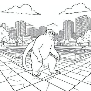 Độc lập, Linh trưởng đơn, Hai cánh tay, Hai chân, Một đuôi, Đúng giải phẫu, thú vật, Khu phức hợp thể thao, Kim cương bóng chày, Bãi đậu xe, Mở rộng, Đô thị, Hiện đại, ngoài trời, phong cảnh, lát đá, bê tông, kim loại, ly, Ánh sáng mặt trời, , Sự phản chiếu, Bầu trời, Đám mây, cao tầng, Tòa nhà, Bãi đậu xe, Lối đi, , cỏ, cây cối, Tán lá, Hình học, Các mẫu, Thiết kế, Kiến trúc, Chi tiết, Thực tế, , Rõ ràng, Đơn sắc, Nghệ thuật đường, Trang tô màu, Nghệ thuật đường, Nền trắng, Trang tô màu,  nghệ thuật đường nét, nền trắng, Lời nhắc tiêu cực: hai đầu, hai đầu, thêm đầu, hai đuôi, thêm đuôi, hai thân cây, thêm thân cây, năm chân, thêm chân, ba chân, sáu chân, ba cánh, thêm cánh, đột biến, biến dạng, giải phẫu xấu, thừa chi, hợp nhất, dính liền nhau, trùng lặp, nhiều động vật, nhiều đối tượng, bảng nhân vật, xấu xí, bệnh hoạn, đột biến, biến dạng, tứ chi dị dạng, quá nhiều chân,  quá nhiều đuôi