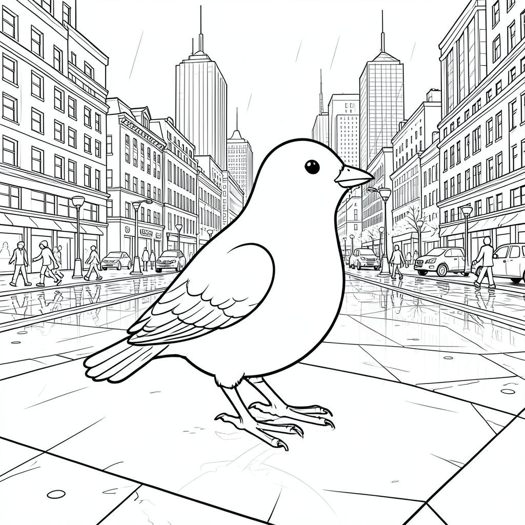 Độc lập, một con chim, Hai chân, Hai cánh, Một mỏ, Đúng giải phẫu, chim, Quảng trường thành phố, ngoài trời, Sân trượt, Nước đá, Trượt băng, kim loại, bê tông, đèn, , Sự phản chiếu, mưa, Vũng nước, , u ám, Ban ngày, Mở rộng, Toàn cảnh, góc rộng, Đô thị, Kiến trúc, các tòa nhà, Tòa nhà chọc trời, giao thông, Người đi bộ, Xe cộ, mờ, Chuyển động, năng động, phối cảnh, chiều sâu, kết cấu, Đánh bóng, Bề mặt phản chiếu, tuyết, mùa đông, lạnh, , Độ tương phản cao, trang màu, Nghệ thuật đường, nền trắng,  trang màu, nghệ thuật đường nét, nền trắng, Lời nhắc tiêu cực: hai đầu, hai đầu, thêm đầu, hai đuôi, thêm đuôi, hai thân cây, thêm thân cây, năm chân, thêm chân, ba chân, sáu chân, ba cánh, thêm cánh, đột biến, biến dạng, giải phẫu xấu, thừa chi, hợp nhất, dính, trùng lặp, nhiều động vật, nhiều đối tượng, bảng nhân vật, xấu xí, bệnh hoạn, đột biến, biến dạng, chân tay dị dạng, quá nhiều chân,  quá nhiều đuôi