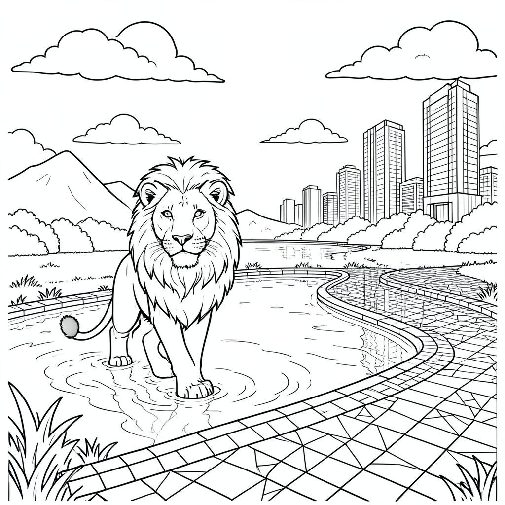 solo, (động vật đơn: 1.3), (bốn chân: 1.3), (một đầu: 1.3), (một đuôi: 1.2), (đúng giải phẫu: 1.4), sư tử, Hồ bơi, nước, phản chiếu, ánh sáng mặt trời, bầu trời, mây, núi, xa, cảnh quan thành phố, Tòa nhà, Hiện đại, bê tông, thủy tinh, kim loại, bề mặt phản chiếu, , Mở rộng, rộng, mở, cỏ, lối đi, lát gạch, khảm, , mẫu hình học, cách điệu, Thiết kế, Kiến trúc, cao tầng, thẳng đứng, độ sâu, phối cảnh, mờ, chuyển động, dòng nước, trang màu, nghệ thuật đường nét,  nền trắng, trang màu, nghệ thuật đường nét, nền trắng, (solo: 1.3), (chủ đề đơn: 1.2), (đúng giải phẫu: 1.4), (giải phẫu hoàn hảo: 1.3), (tỷ lệ chính xác: 1.2)