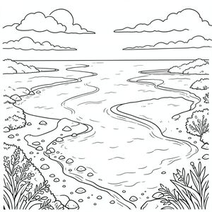 solo, (động vật đơn: 1.3), (bốn chân: 1.3), (một đầu: 1.3), (một đuôi: 1.2), (đúng giải phẫu: 1.4), động vật, Sông, uốn lượn, đồng bằng, rộng, rộng, bãi cát, đảo, đá, bờ biển, nước, trong sáng, ánh sáng mặt trời, bầu trời, mây, đường chân trời, độ sâu, phối cảnh, kết cấu, tắt tiếng, u ám, ấm áp, mát mẻ, phản chiếu, ướt, cát, khoáng chất, đá, thảm thực vật, bờ biển, bờ biển, dòng nước, độ sâu, toàn cảnh, góc rộng, trên không, xem,  trang màu, nghệ thuật đường nét, nền trắng, trang màu, nghệ thuật đường nét, nền trắng, (solo: 1.3), (chủ đề đơn: 1.2), (đúng giải phẫu: 1.4), (giải phẫu hoàn hảo: 1.3), (tỷ lệ chính xác: 1.2)