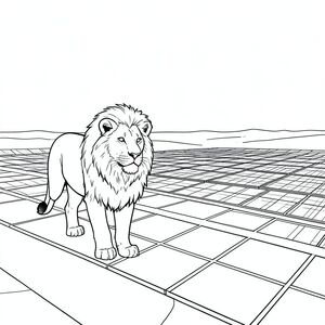 solo, (động vật đơn: 1.3), (bốn chân: 1.3), (một đầu: 1.3), (một đuôi: 1.2), (chính xác về mặt giải phẫu: 1.4), sư tử, Sa mạc, rộng lớn, phẳng, tấm pin mặt trời, lớn, hiện đại, toàn cảnh, góc rộng, phong cảnh, đường chân trời, bầu trời, rõ ràng, , ánh sáng mặt trời, mãnh liệt, , ấm áp, , phản chiếu, đánh bóng, bề mặt, lưới, hàng, liên kết với nhau, hình học, đơn giản, sạch sẽ, tối giản, đơn sắc, và trắng, nghệ thuật đường nét, hình minh họa, chi tiết, thực tế, phong cảnh sa mạc, sự rộng lớn, mở rộng,  trang màu, nghệ thuật đường nét, nền trắng, trang màu, nghệ thuật đường nét, nền trắng, (solo: 1.3), (chủ đề đơn: 1.2), (đúng giải phẫu: 1.4), (giải phẫu hoàn hảo: 1.3), (tỷ lệ chính xác: 1.2)