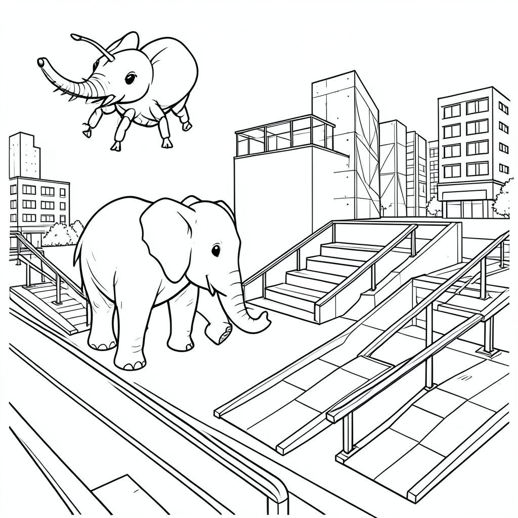 Solo, (Côn trùng đơn: 1.3), (Sáu chân: 1.3), (đúng giải phẫu: 1.4), Voi, bê tông, đường dốc, đường ray, kim loại, công viên, Đô thị, ngoài trời, Công viên trượt băng, Hiện đại, Kiến trúc, Thiết kế, Hình học, góc, Phản chiếu, Ánh sáng mặt trời, , dày đặc, Dọc, Con đường, Con đường, dòng, chi tiết, thực tế, hình minh họa, Anime, nghệ thuật đường, Độc thân, Voi, Đơn sắc, và trắng, Vẽ đường, sắc nét, sạch sẽ, chính xác, rõ ràng, tương phản, lý lịch, Cảnh quan thành phố, trang màu, Nghệ thuật đường, nền trắng,  trang màu, nghệ thuật đường nét, nền trắng, (solo: 1.3), (chủ đề đơn: 1.2), (đúng giải phẫu: 1.4), (giải phẫu hoàn hảo: 1.3), (tỷ lệ chính xác: 1.2)