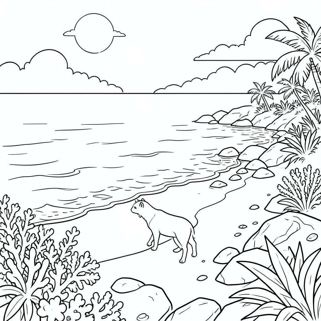 solo, (động vật đơn: 1.3), (bốn chân: 1.3), (một đầu: 1.3), (một đuôi: 1.2), (đúng giải phẫu: 1.4), động vật, Đường bờ biển nhiệt đới, nước trong, ánh sáng mặt trời, sóng, cát, đá, san hô, thảm thực vật, tươi tốt, , ấm áp, mùa hè, đường chân trời, bầu trời, đám mây, đại dương, độ sâu, sự phản chiếu, mịn, mịn, đánh bóng, kết cấu, đá, bờ biển, bờ biển, cát, ánh sáng mặt trời, ấm áp, , mở rộng, rộng, toàn cảnh, xem, đẹp như tranh vẽ, bình dị, yên tĩnh, điềm tĩnh, thanh thản,, trang màu,  Nghệ thuật đường nét, nền trắng, trang màu, nghệ thuật đường nét, nền trắng, (solo: 1.3), (chủ đề đơn: 1.2), (đúng giải phẫu: 1.4), (giải phẫu hoàn hảo: 1.3), (tỷ lệ chính xác: 1.2)