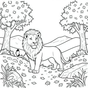 một mình, (động vật đơn: 1.3), (bốn chân: 1.3), (một đầu: 1.3), (một đuôi: 1.2), (đúng giải phẫu: 1.4), sư tử, Sườn đồi mùa thu, cây phong, lá rải rác, lá rụng, , đồi thoai thoải, mềm, núi xa, bầu trời quang đãng, giờ, kết cấu mộc mạc, đá phong hóa, mặt đất rêu, , bầu không khí yên bình, cảnh yên tĩnh, vẻ đẹp tự nhiên, phong cảnh thanh bình, tầm nhìn mở rộng, , tán lá chi tiết, độ dốc tinh tế, phối cảnh khí quyển, , , đơn giản,  trang màu, nghệ thuật đường nét, nền trắng, trang màu, nghệ thuật đường nét, nền trắng, (solo: 1.3), (chủ đề đơn: 1.2), (đúng giải phẫu: 1.4), (giải phẫu hoàn hảo: 1.3), (tỷ lệ chính xác: 1.2)